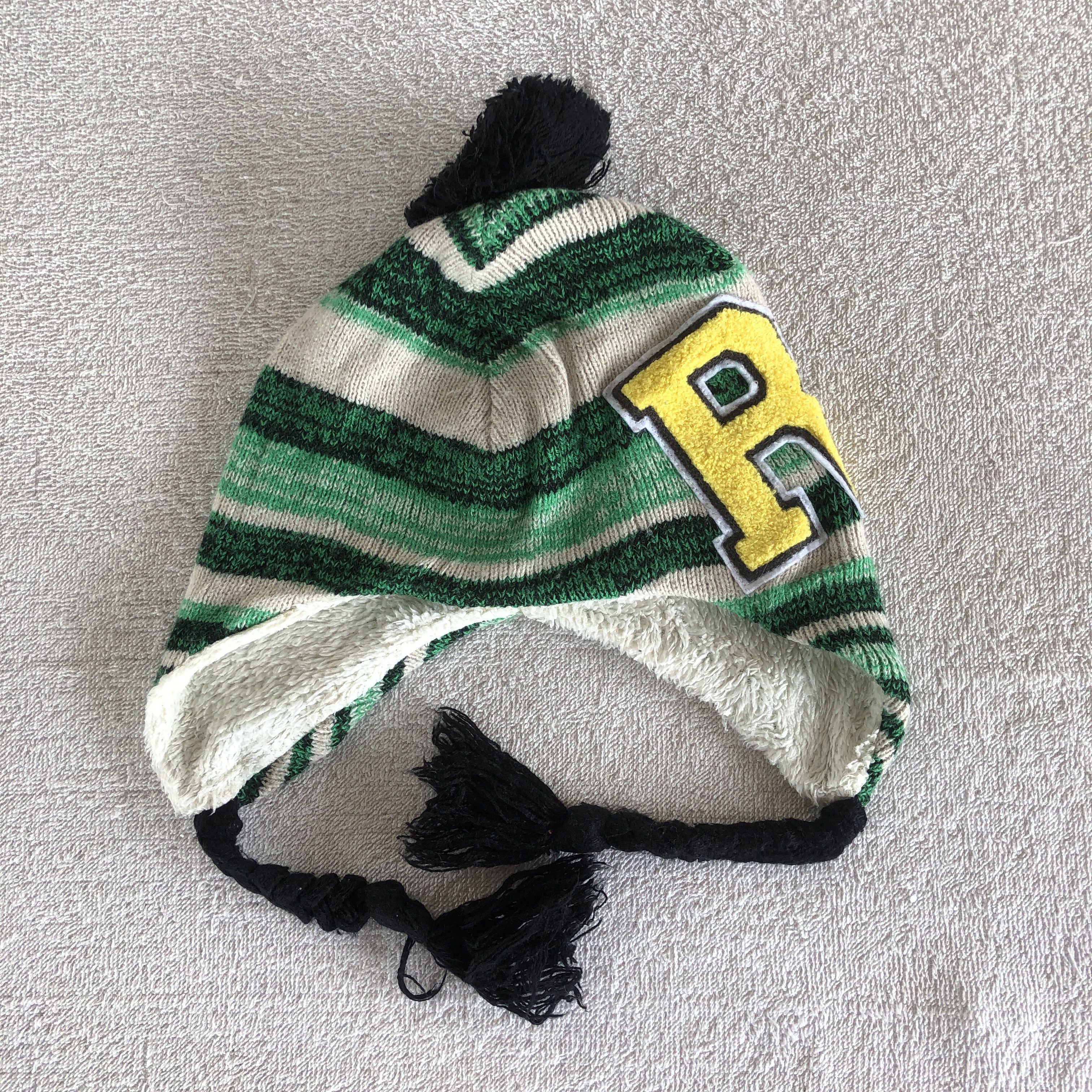 Japanese Brand Multi Color Earflap Beanie Knitted Letterman Snow Caps Hats Size ONE SIZE - 6 Thumbnail