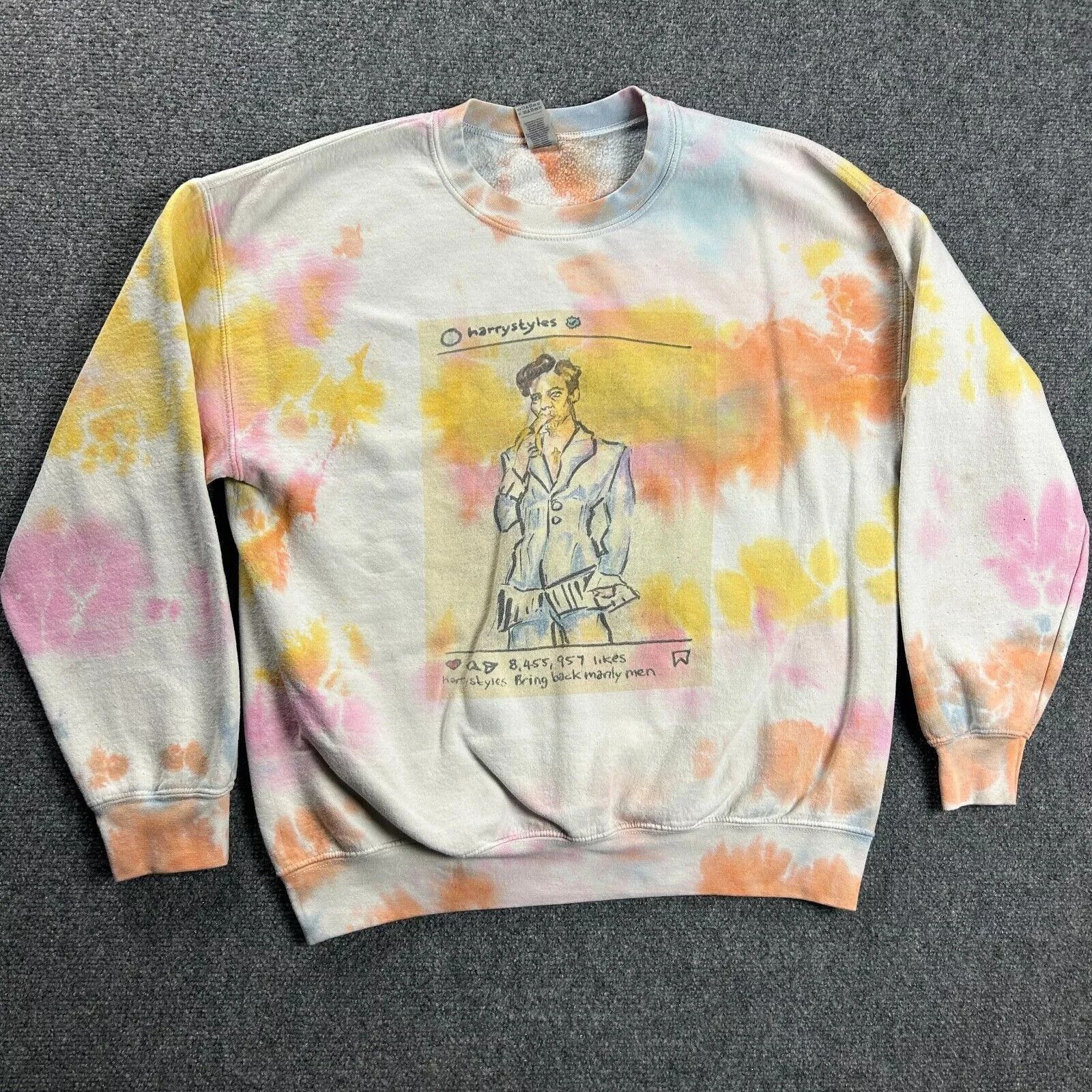 Gildan Harry Styles Sweatshirt Adults Large Tie Dye Pullover Gildan Size US L / EU 52-54 / 3 - 1 Thumbnail