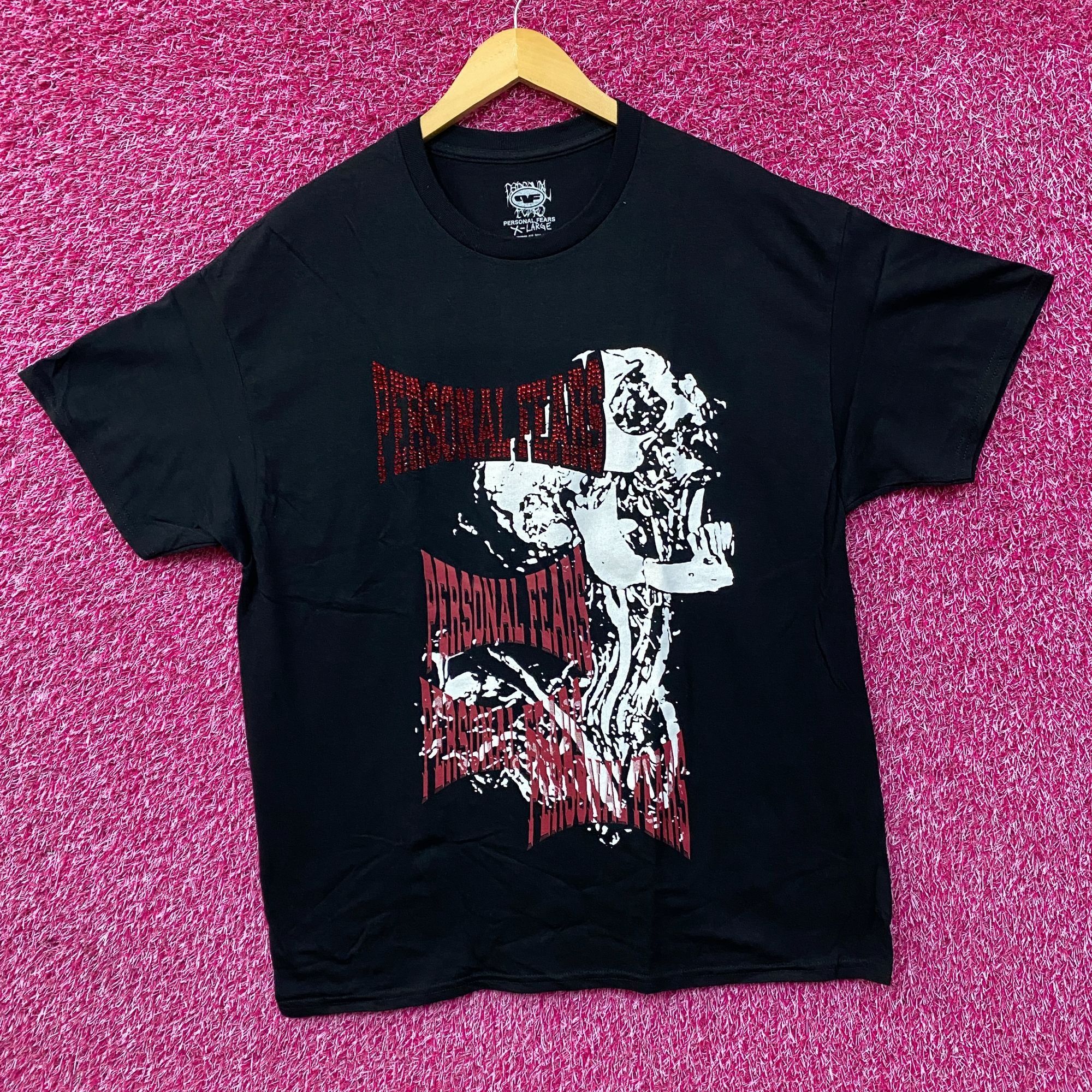 Other Personal Fears Fighter With Rhinestone Black T-Shirt XL Size US XL / EU 56 / 4 - 3 Thumbnail