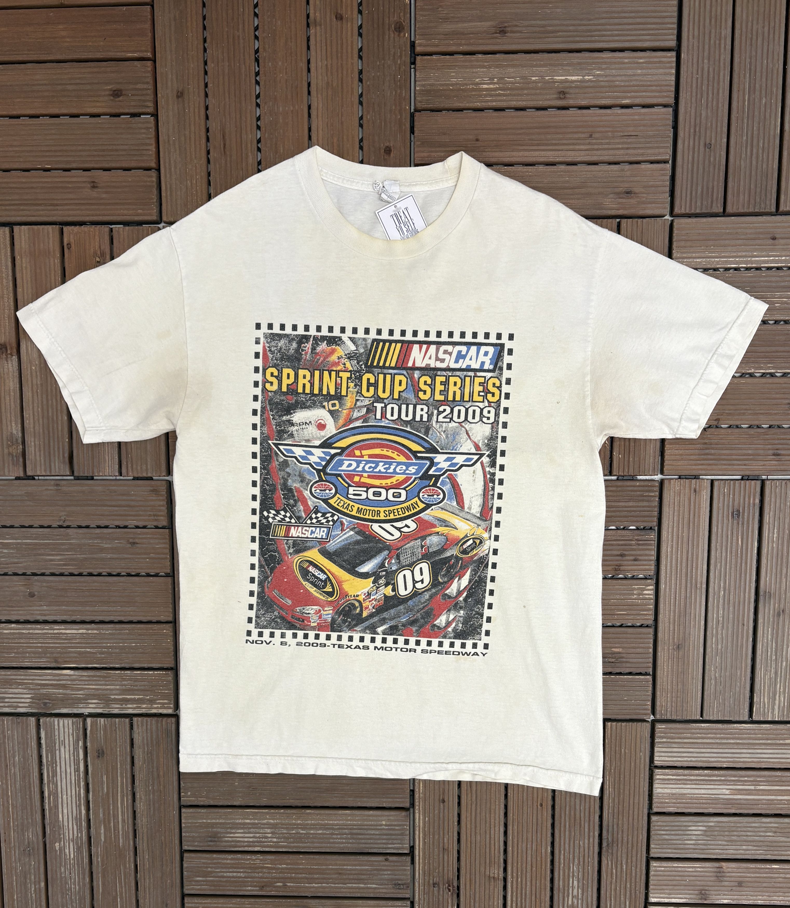 Vintage NASCAR Sprint Cup Series Tour 2009 Vintage White T-Shirt Tee Size US L / EU 52-54 / 3 - 1 Thumbnail