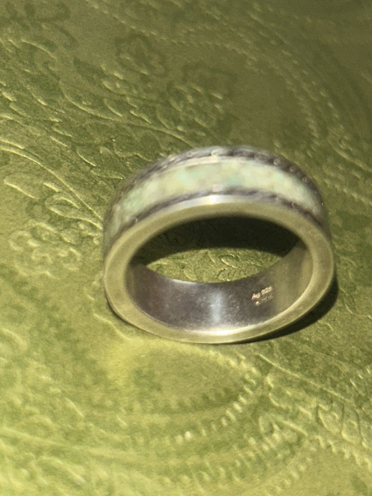 Gucci Gucci GG Sterling Silver Enamel Ring AG 925 Howlite 645573 Size ONE SIZE - 7 Thumbnail