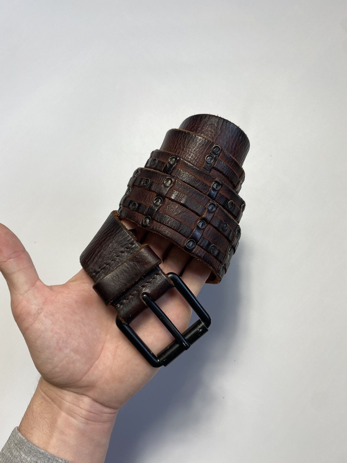 Allsaints Allsaints Spitalfield avant-garde leather belt Size 32 - 2 Thumbnail