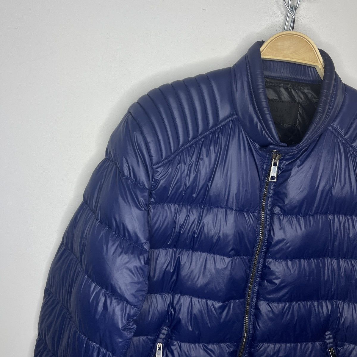 Prada Rare Prada Moto Nylon Plain Logo Down Jacket Puffer (SGB608) Size US L / EU 52-54 / 3 - 6 Thumbnail