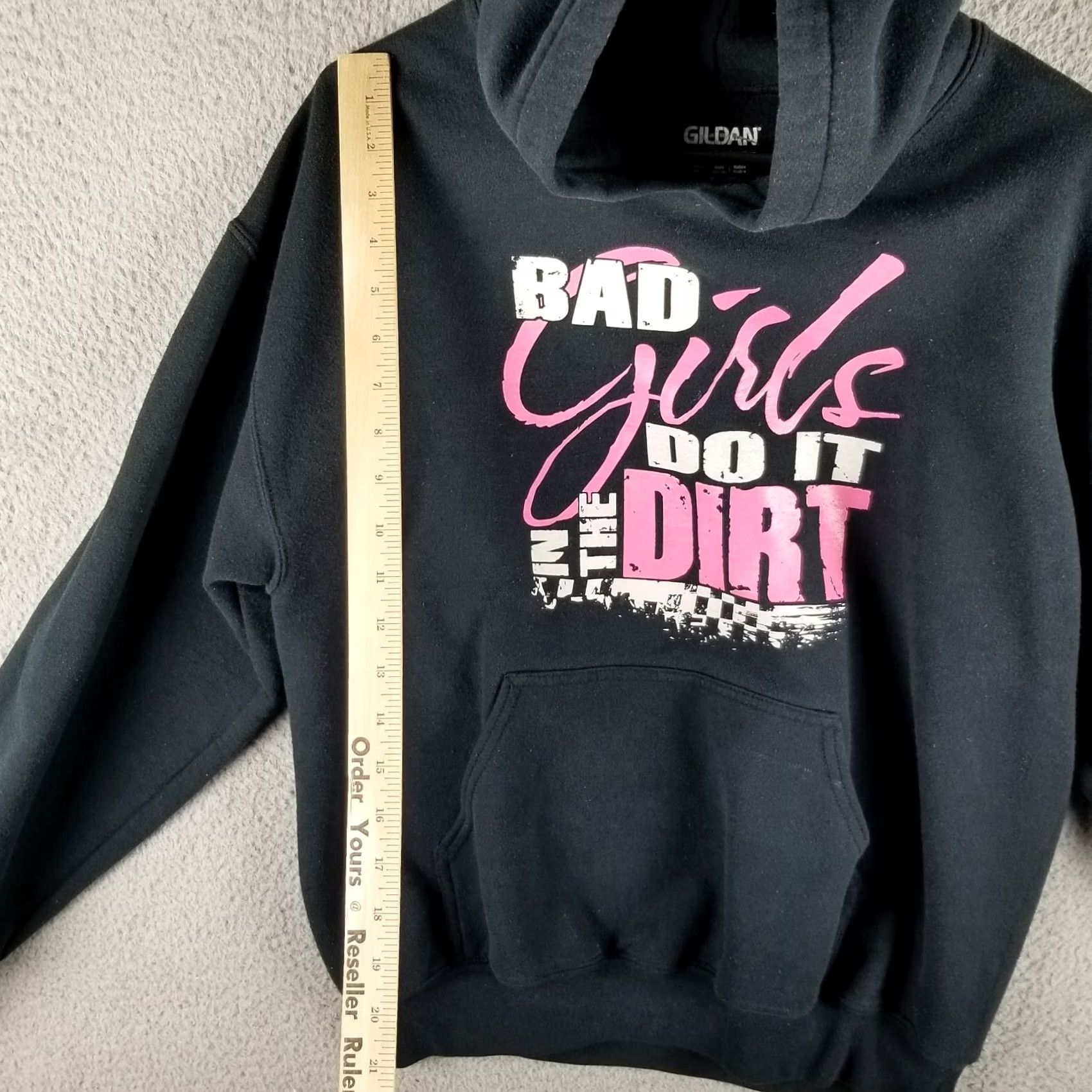 Gildan Motocross Hoodie Men Medium Black Geometric Logo Motocross Racing 90s? Size US M / EU 48-50 / 2 - 4 Thumbnail