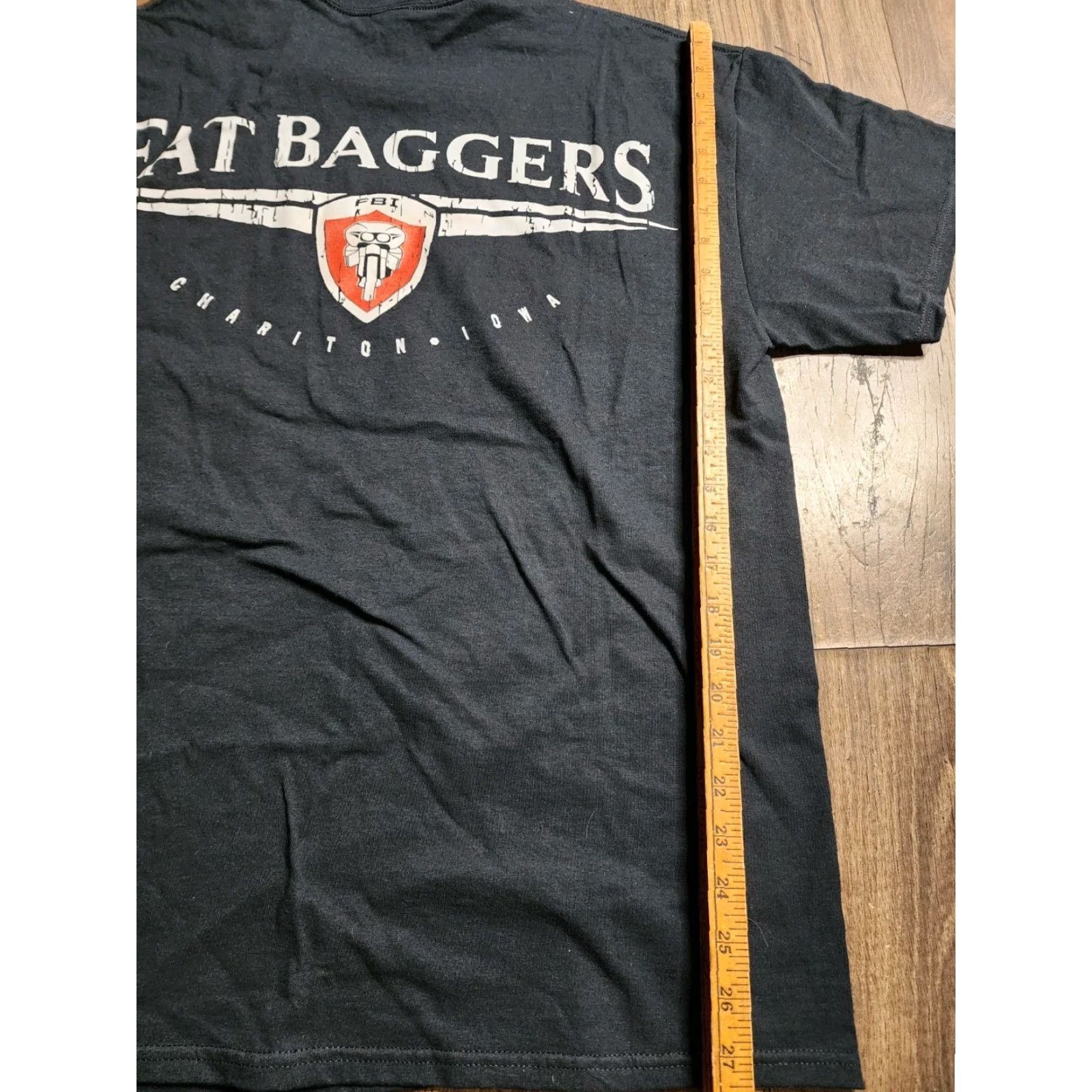 Gildan Mens L Fat Baggers FBI Iowa Motorcycle T Shirt Double Sided Black Cotton Gildan Men Crew Neck Short Sleeve T-Shirt Vintage: No Theme: Motorcycle Size US L / EU 52-54 / 3 - 3 Thumbnail