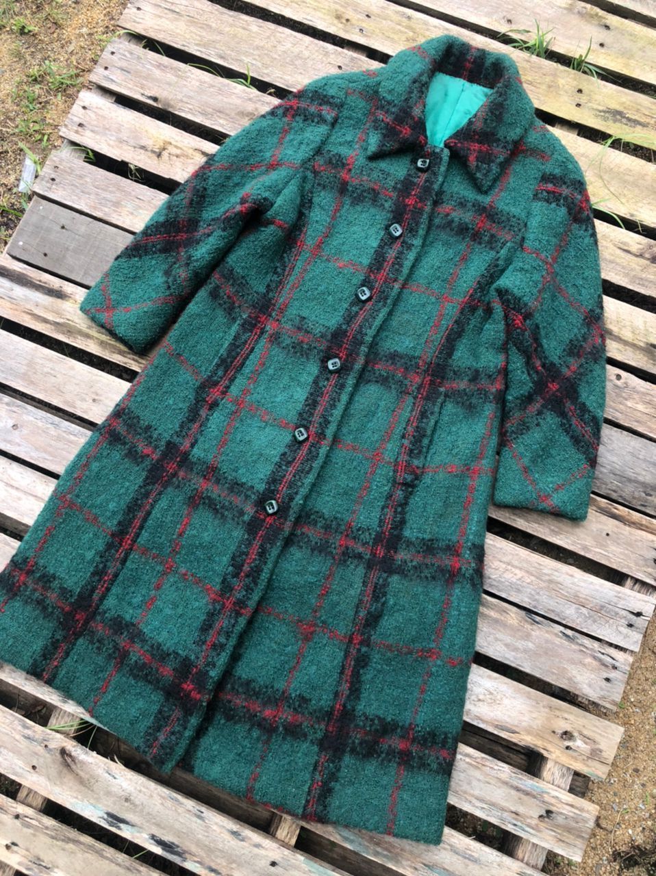 Vintage Vintage Unbrand Tartan Wool Coat Jacket Size S / US 4 / IT 40 - 3 Thumbnail