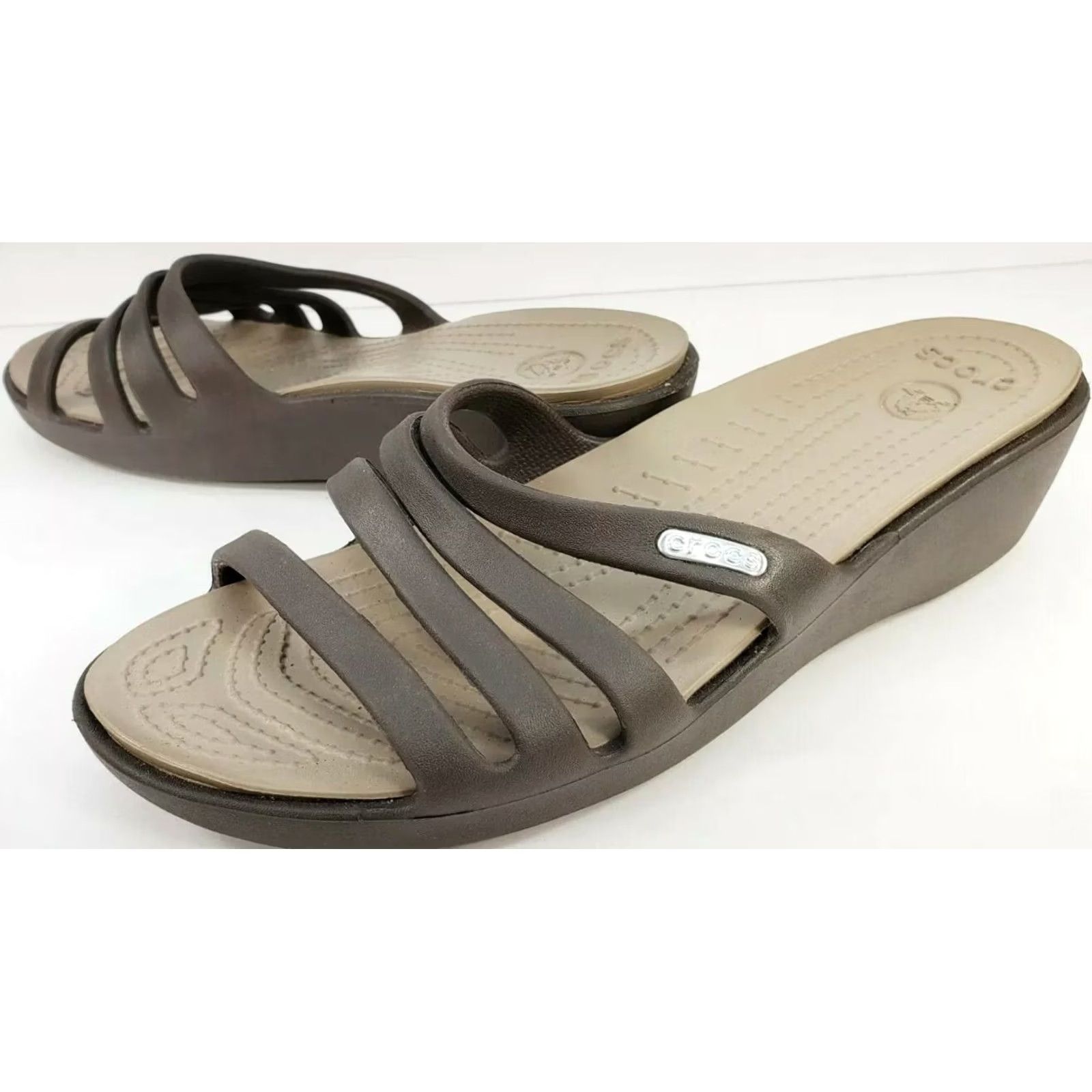Crocs Crocs Patricia Womens Slide Sandals - Brown Size 7M - Cushy Insoles - Casual Comfort Size US 7 / IT 37 - 3 Thumbnail