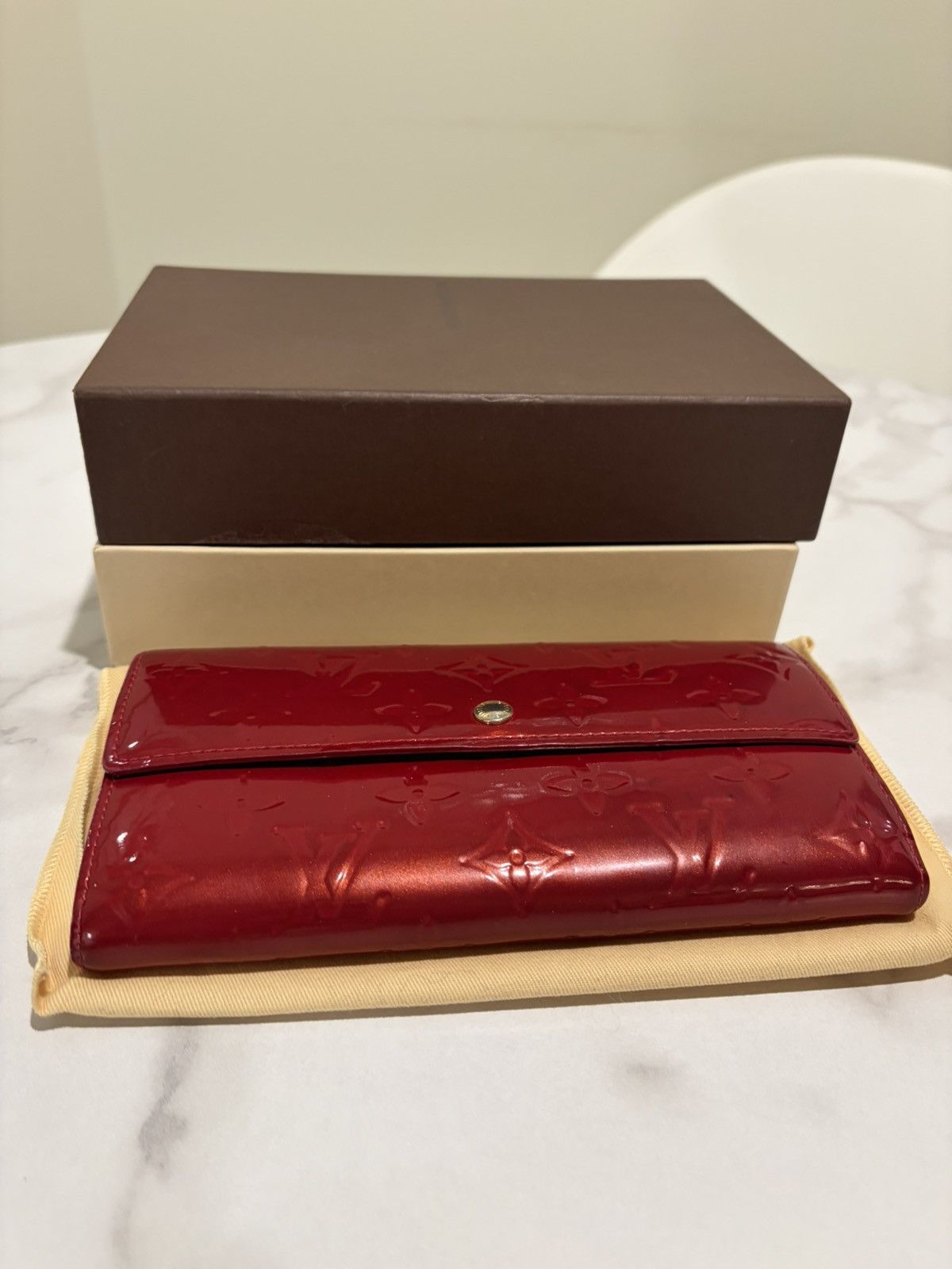 Louis Vuitton Red Louis Vuitton Vernis Long Wallet Size ONE SIZE - 7 Thumbnail