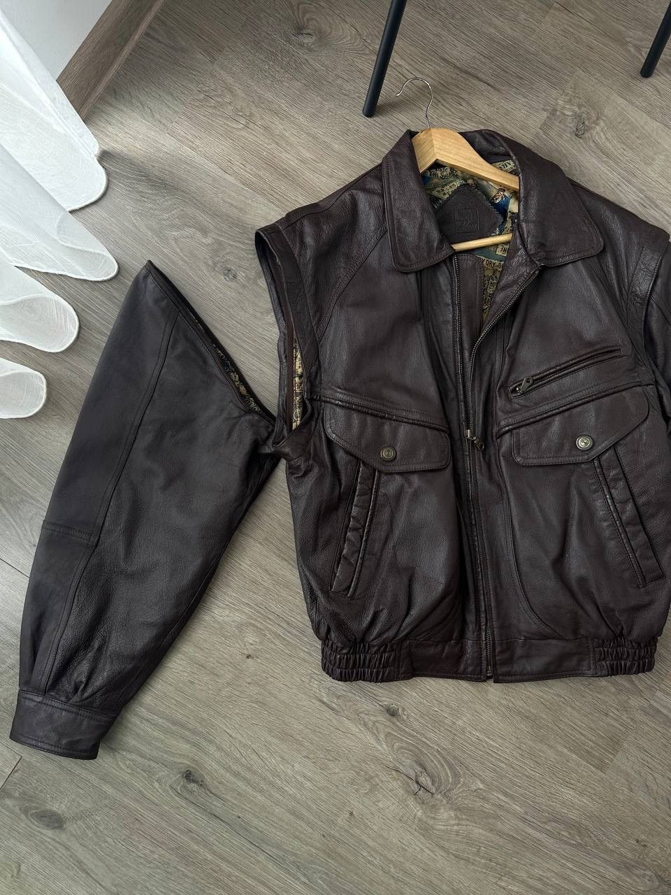 Genuine Leather × Japanese Brand × Vintage Vintage Japanese Genuine Leather Transformer Pocket Jacket Size US L / EU 52-54 / 3 - 13 Thumbnail