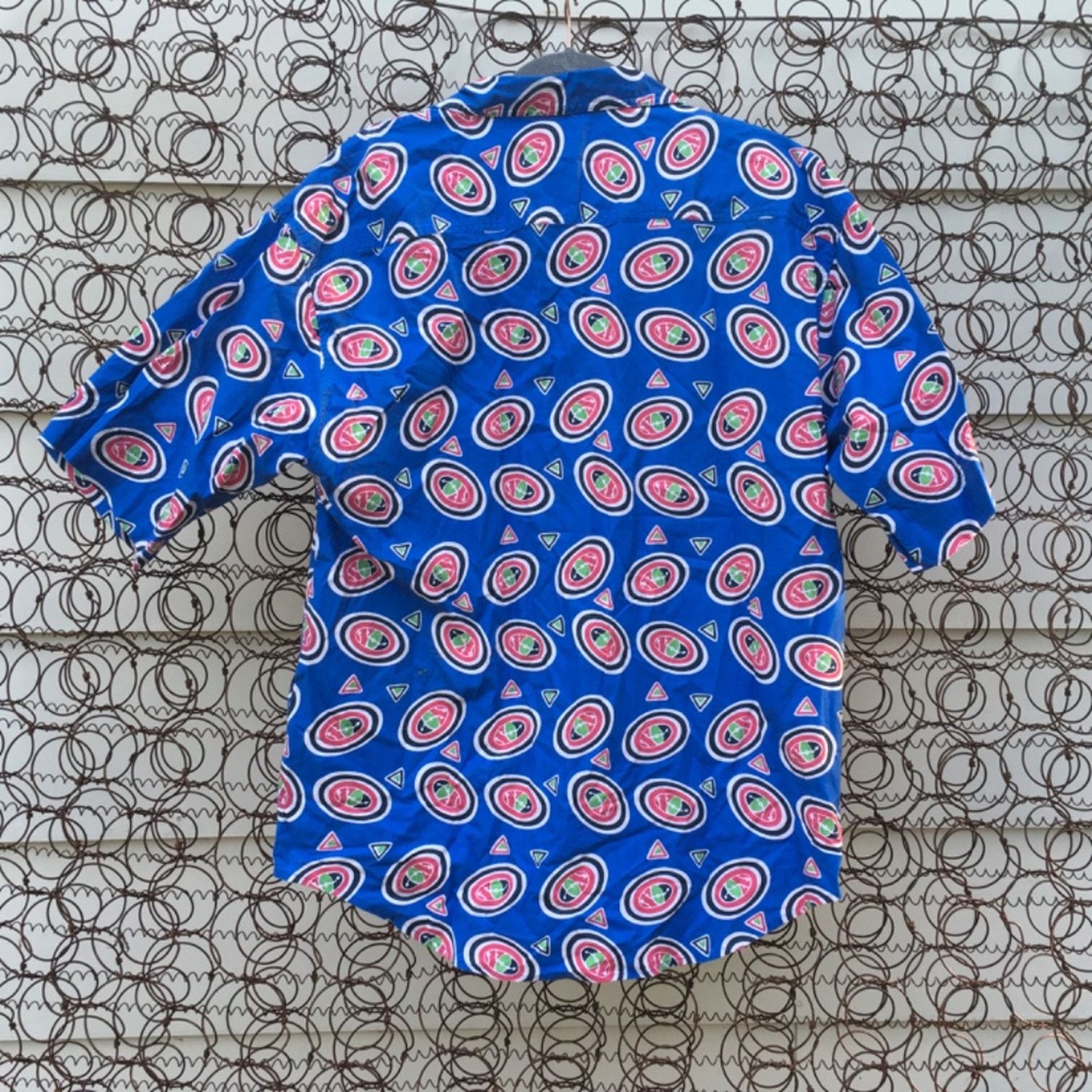 Vintage 90s Impact blue multi print abstract button down shirt LARGE Size US L / EU 52-54 / 3 - 2 Thumbnail