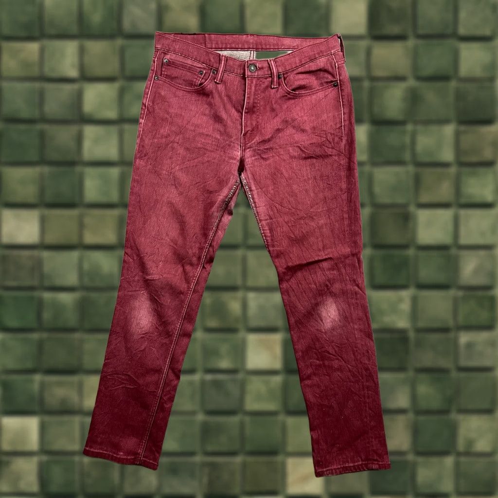 Vintage VINTAGE Levi's 511 Jeans Mens Burgundy Skinny Fit Slim Leg 34x32 Denim Cotton Elastane Stretch Pockets Logo 90s Style Mens Size US 34 / EU 50 - 1 Thumbnail