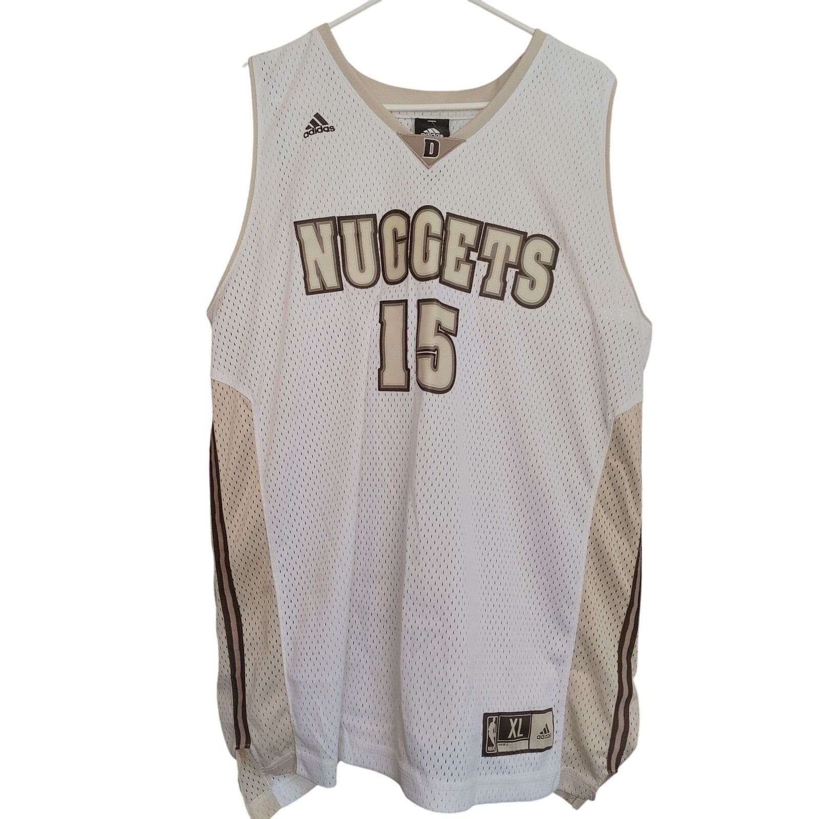 Adidas Anthony "Nuggets" #15 White Adidas Sleeveless Jersey Mens XL Size US XL / EU 56 / 4 - 1 Thumbnail