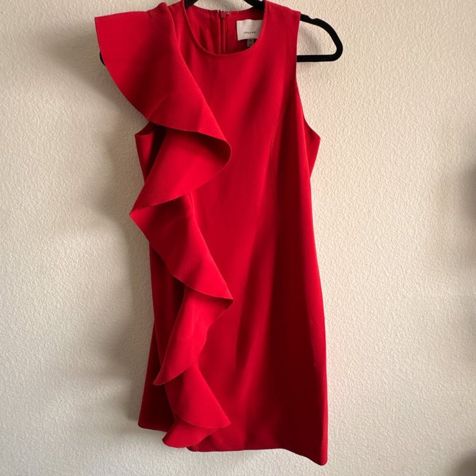 Cinq a Sept Cinq à Sept Kimberlin Ruffle Cascade Red Dress Size 4 Size S / US 4 / IT 40 - 7 Thumbnail