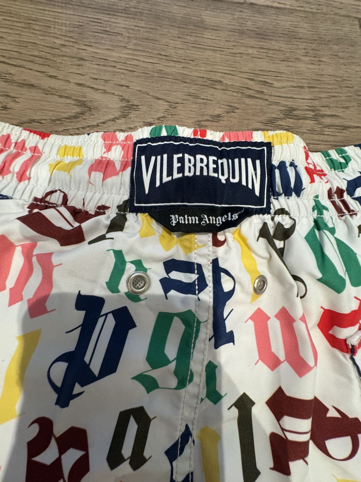 Palm Angels Palm Angels Monogram Logo Swim Shorts White Multi M Size US 33 - 11 Thumbnail