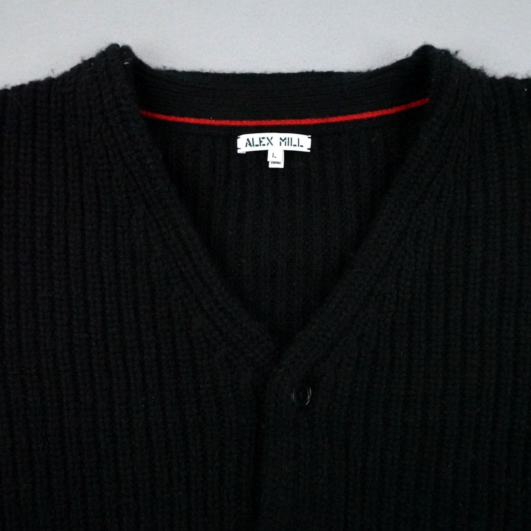 Alex Mill Alex Mill Sweater Mens Large Black Cardigan V Neck Wool Blend Chunky Knit Button Size US L / EU 52-54 / 3 - 2 Thumbnail
