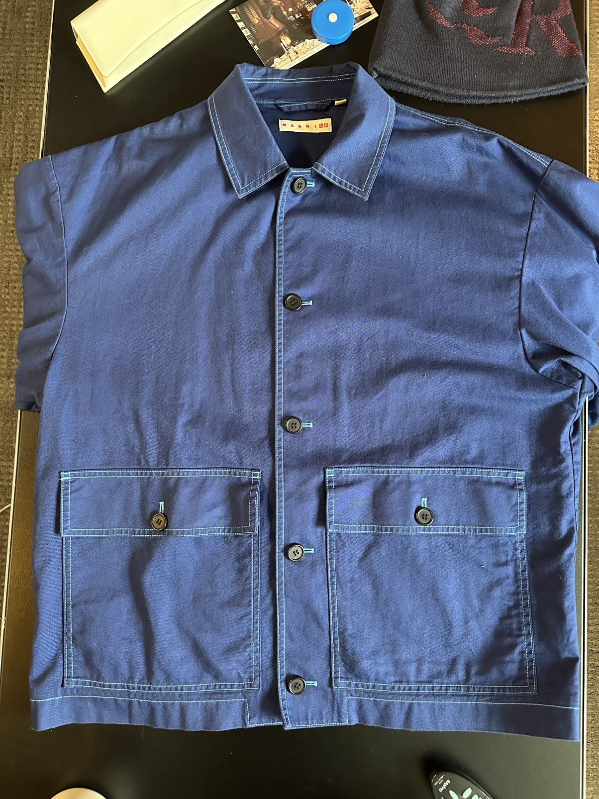 Marni × Uniqlo RARE MARNI X UNIQLO BLUE CHORE JACKET Size US L / EU 52-54 / 3 - 2 Thumbnail