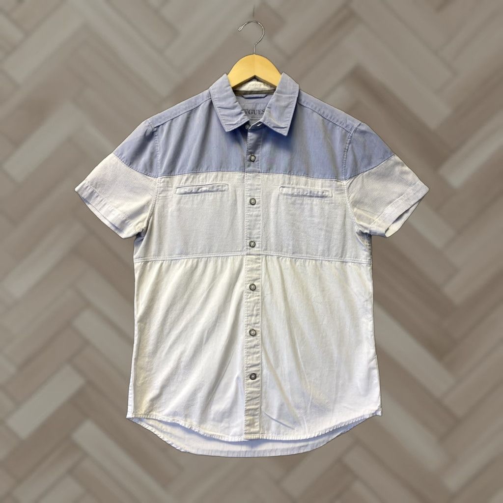 Gap GAP Shirt Men S Blue Colorblock Short Sleeve Button-Up Cotton Slim Fit Regular Size S Mens Size US S / EU 44-46 / 1 - 1 Thumbnail