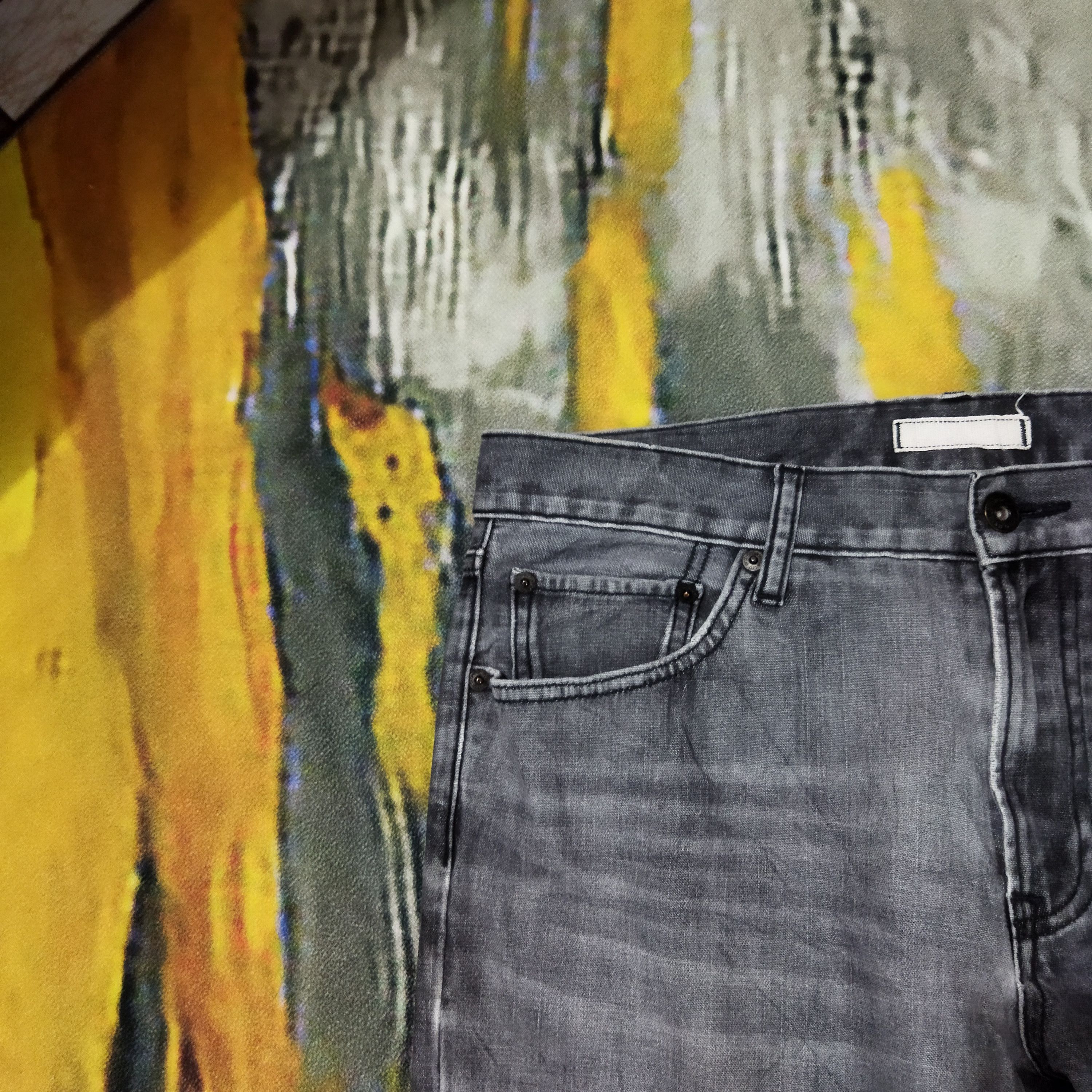 Japanese Brand × Uniqlo VINTAGE JAPANESE FADED BLACK JEANS PANTS Size US 33 - 4 Thumbnail
