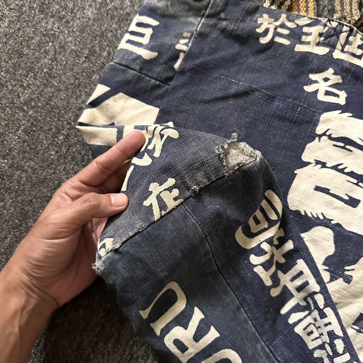 Japanese Brand KING OF SAKE JAPANESE KANJI DISTRESSED INDIGO SLING TOTE BAG Size ONE SIZE - 7 Thumbnail