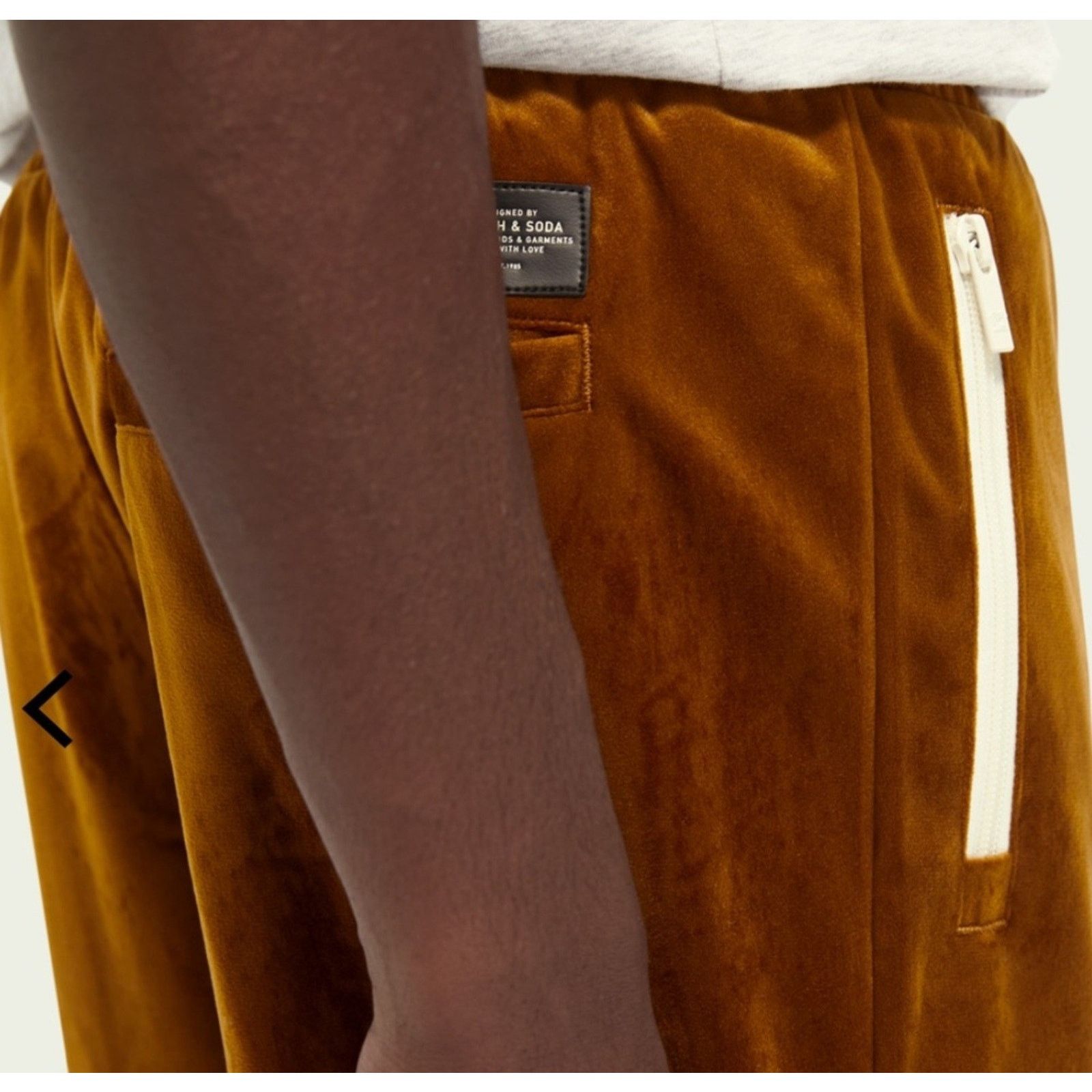Scotch & Soda SCOTCH & SODA Velour Elastic Track Pants Drawstring Gold M Size 30" / US 8 / IT 44 - 6 Thumbnail