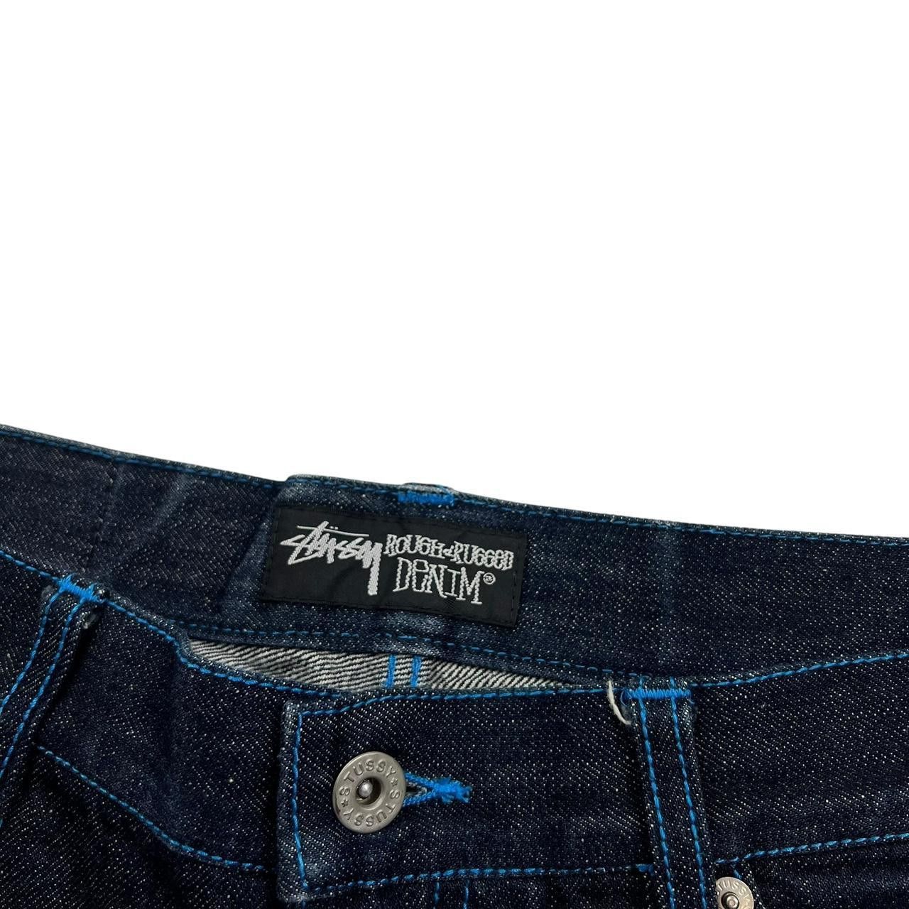Stussy Vintage 2000s Stussy Spellout Denim Shorts / Jorts Waist 32 Size US 32 / EU 48 - 6 Thumbnail