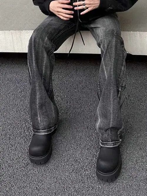 Jean Washed Y2K Avant Garde 90s denim jeans Size US 32 / EU 48 - 2 Thumbnail