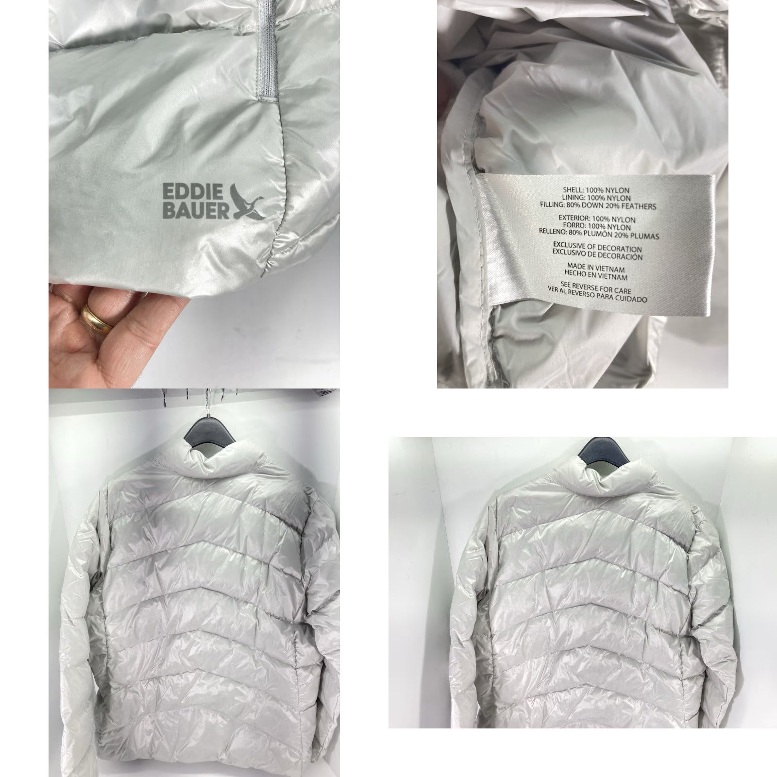 Eddie Bauer Eddie Bauer Down Puffer Jacket Coat Women Size 2XL Silver Full Zip Packable NWT Size XXL / US 16-18 / IT 52-54 - 8 Thumbnail