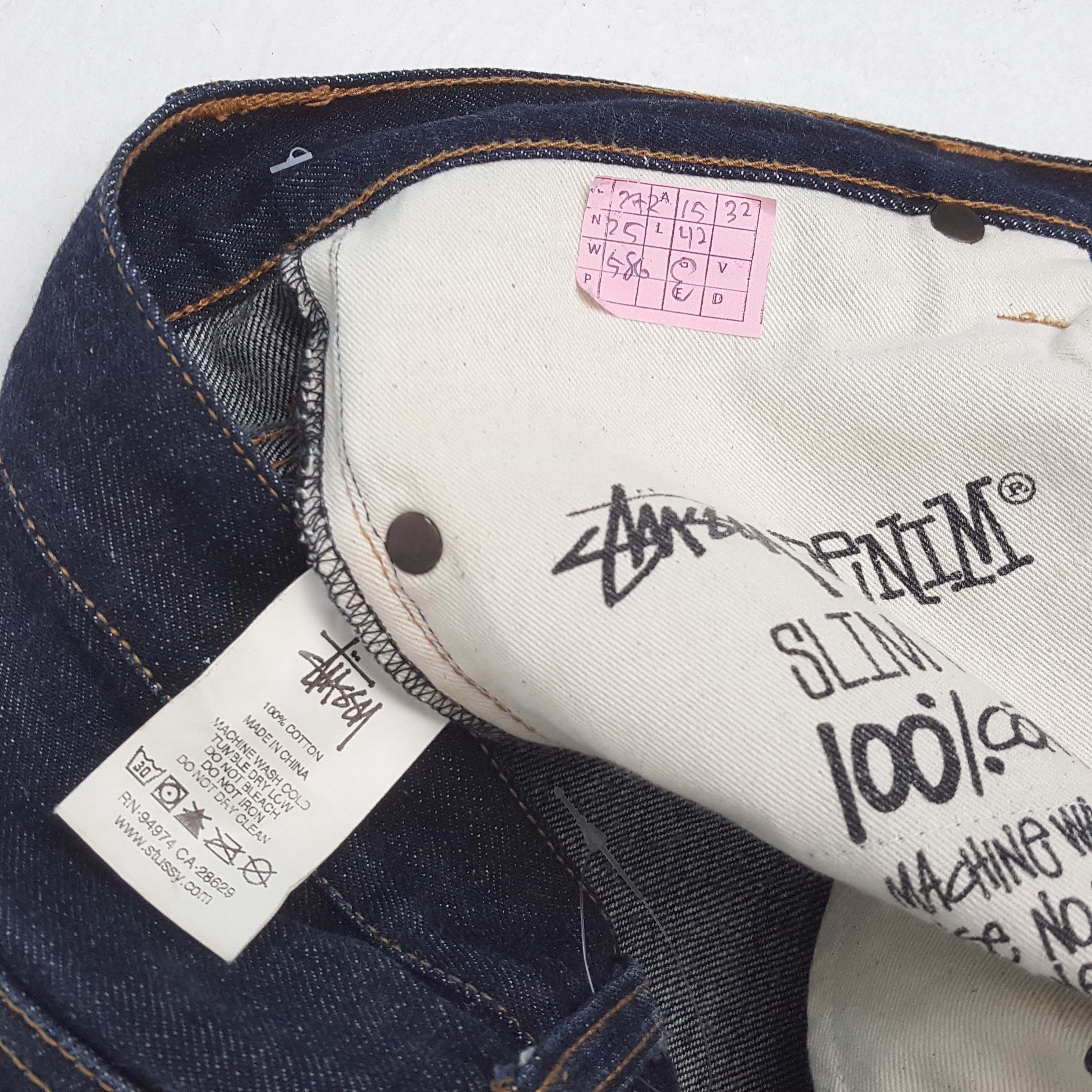 Stussy × Vintage STUSSY Streetwear Skater Custom Art Jeans Size US 30 / EU 46 - 13 Thumbnail