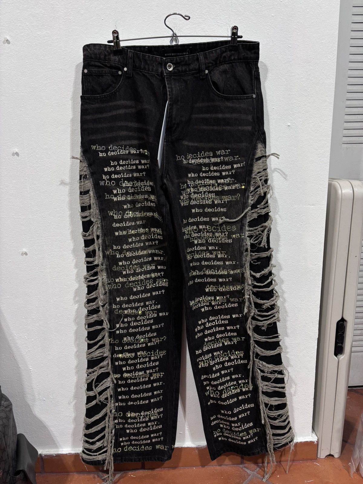 Who Decides War Who Decides War Ultra Flare Rhinestone Jeans Size US 32 / EU 48 - 1 Thumbnail