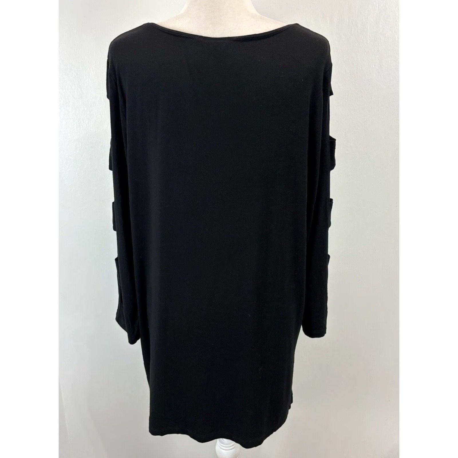 Vintage Chicos Women's Black Long Sleeve Tunic Top Shirt Size Large Size L / US 10 / IT 46 - 3 Thumbnail