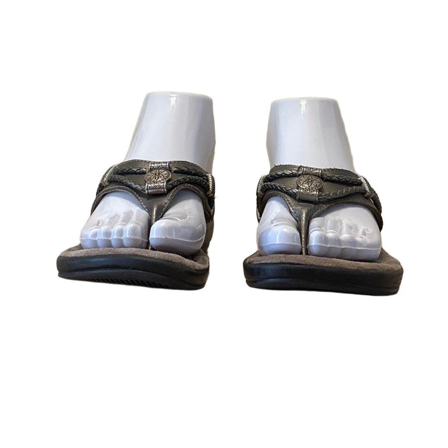 Minnetonka Minnetonka Silverbay Sandals 7 Women Pewter Charm Braid Size US 7 / IT 37 - 4 Thumbnail