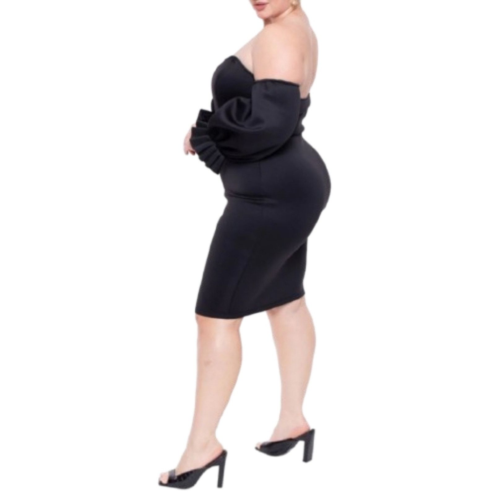 Other ELARA ☆ ELEGANT MIDNITE BLACK OFF-SHOULDER DRESS ☆ 3x ☆ NWT Size 3XL / US 20-22 - 5 Thumbnail