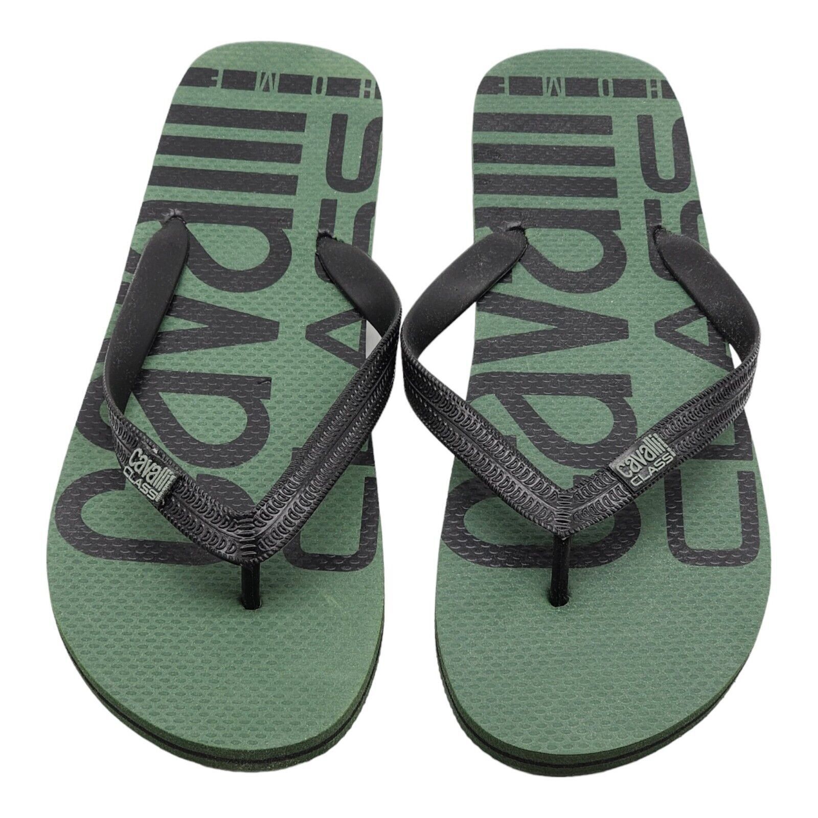 Cavalli Class Roberto Cavalli Logo Men s Flip Flops Sandals in Green size 9 42 43 Grailed
