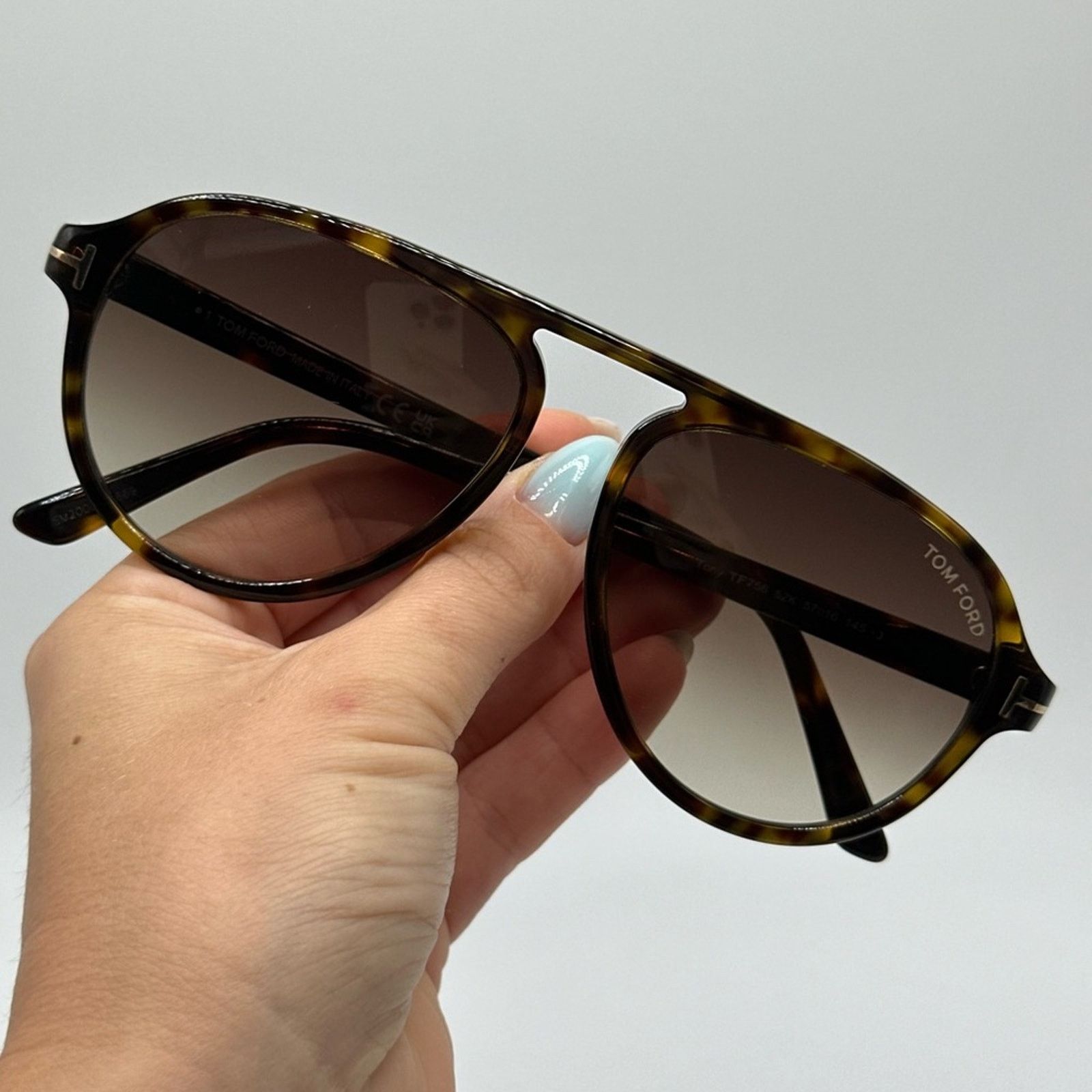 Tom Ford NEW TOM FORD Tony FT0756/S 52K Brown Havana Men Sunglasses Size ONE SIZE - 7 Thumbnail
