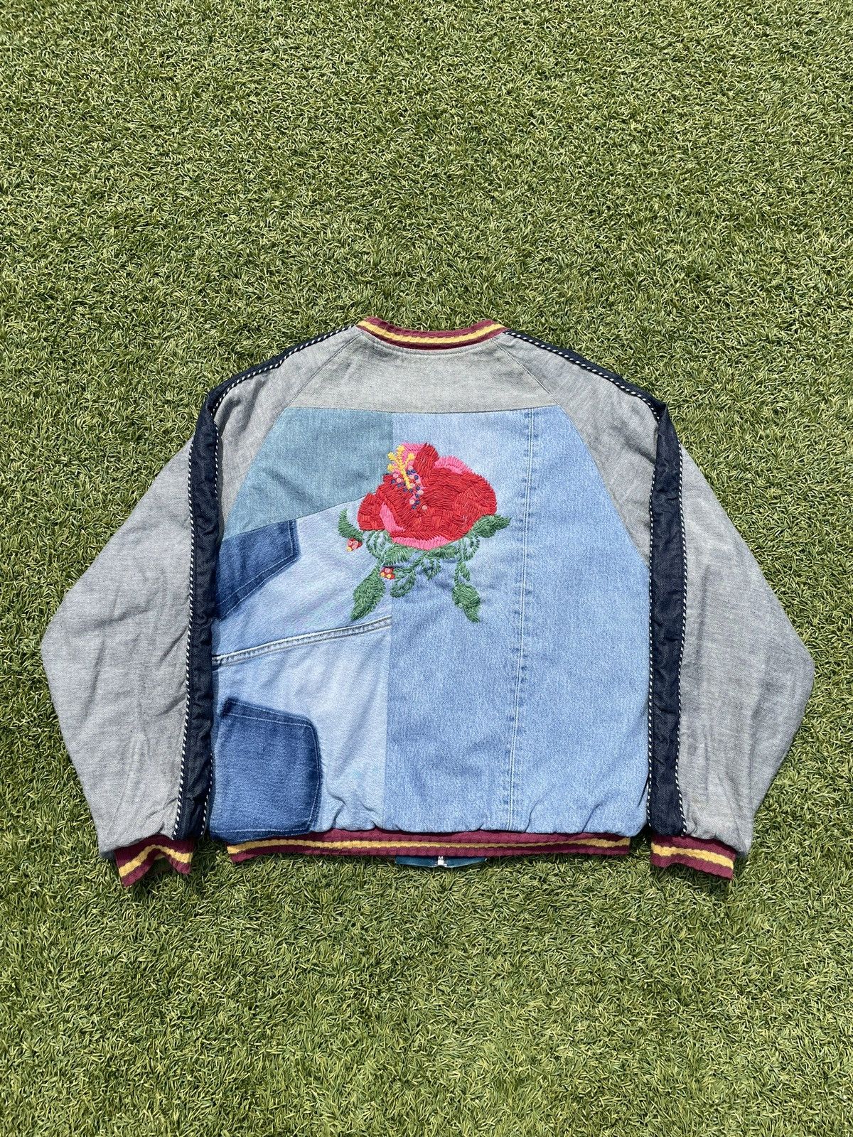 Kapital Kapital Palm Tree Reversible Denim Bomber Jacket Size US L / EU 52-54 / 3 - 5 Thumbnail