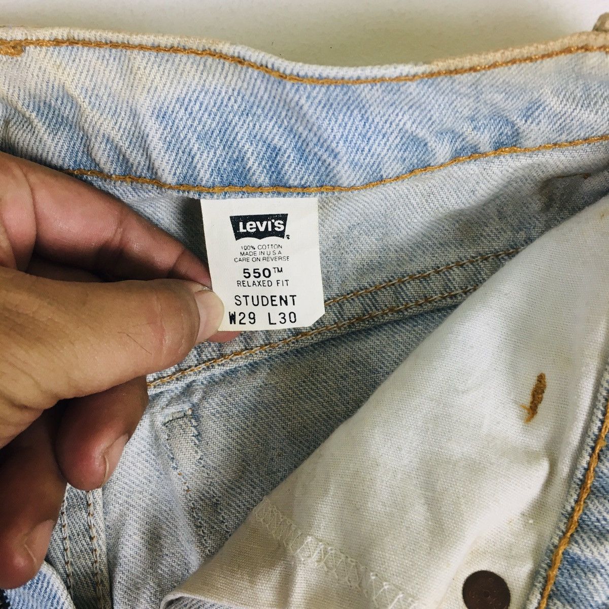 Levi's Vtg 90s Levi’s 550 Orange Tab Relaxed Fit Student Size US 29 - 11 Thumbnail