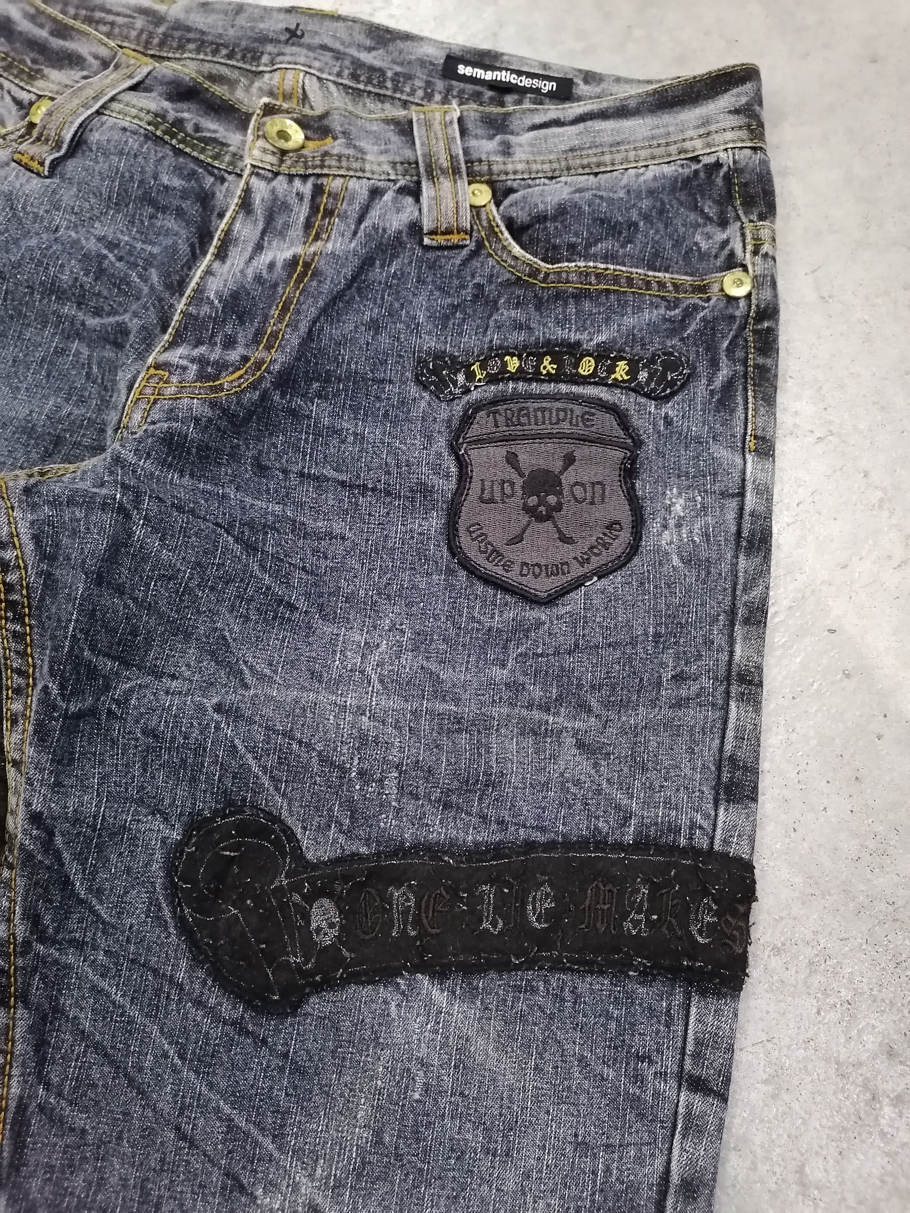 Japanese Brand × semanticdesign Semantic Design Re-Cut Distressed Denim Short Pants Size US 30 / EU 46 - 2 Thumbnail