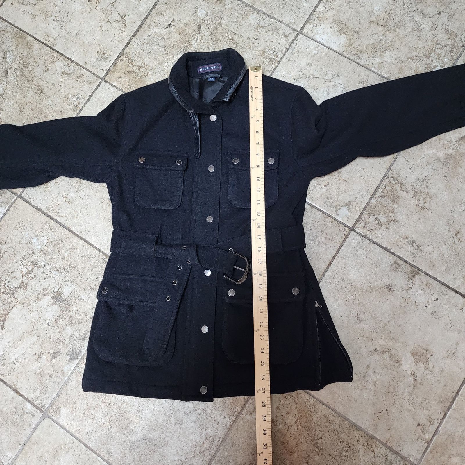 Tommy Hilfiger Vintage Women's Hilfiger Belted Wool Coat size XS Size XS / US 0-2 / IT 36-38 - 7 Thumbnail