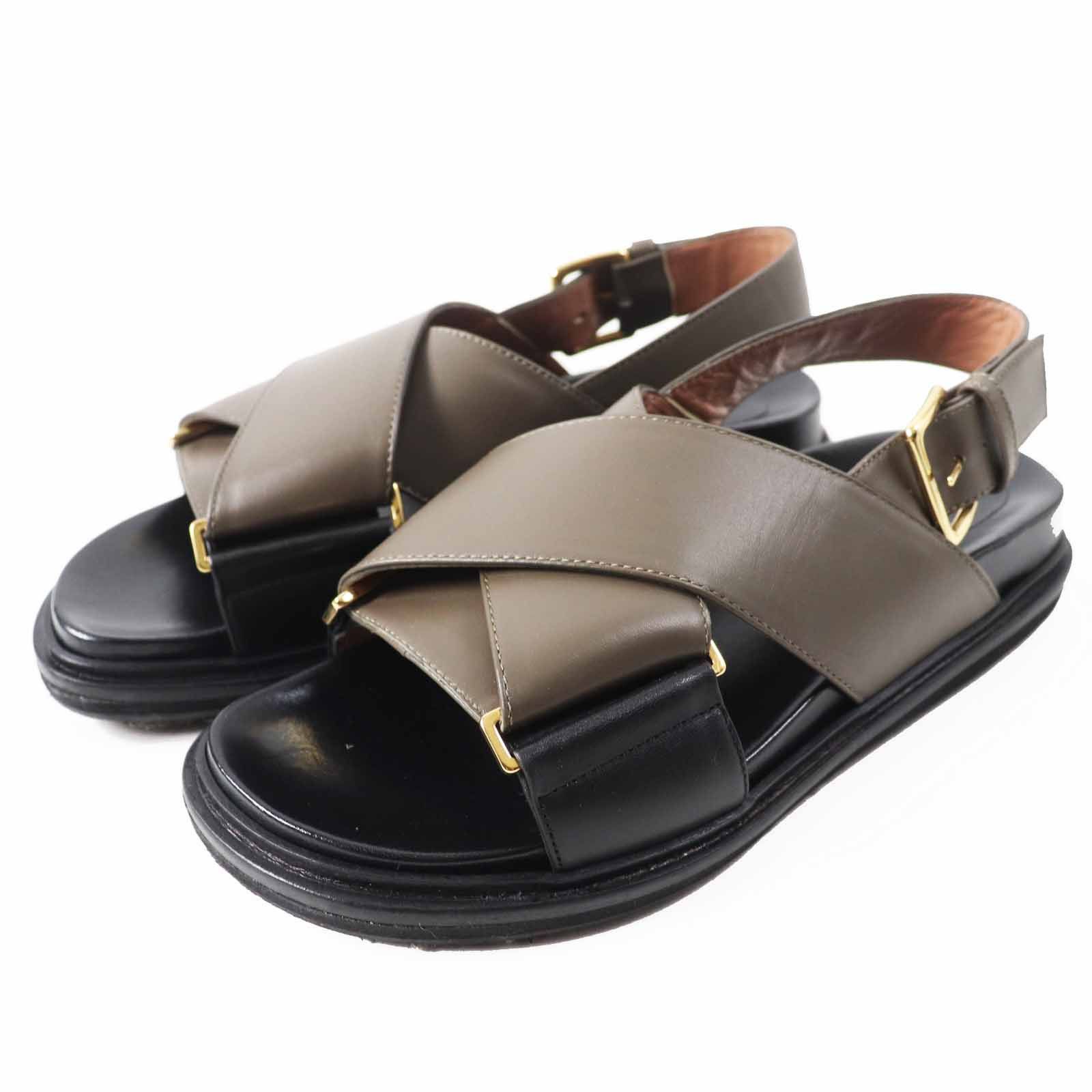 Marni Marni Fussbett Sandal Leather Sandals Leather Shoes Fbmsq04G01 in Black, Women's