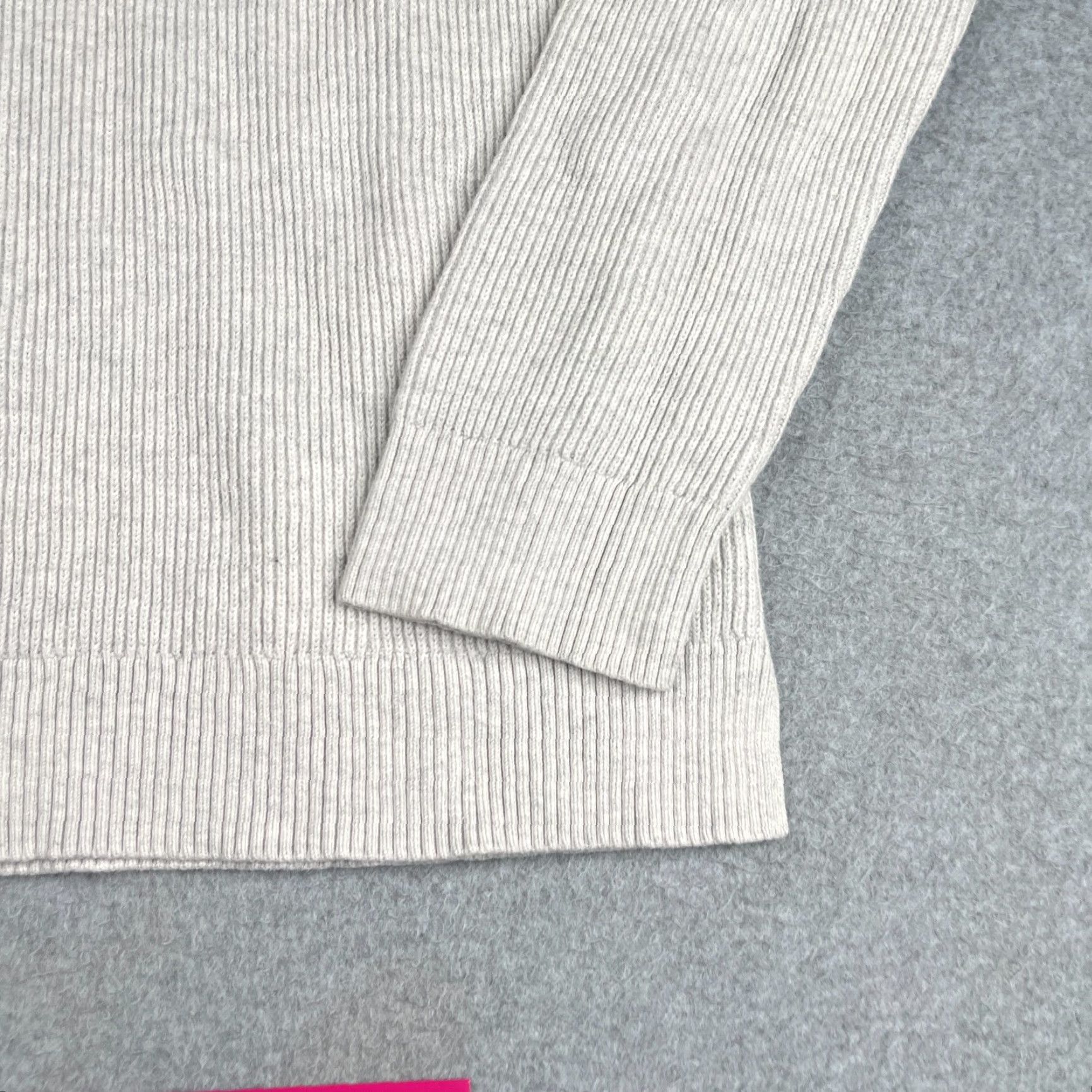 Express Express Sweater Womens XL Ivory Ribbed Knit 1/4 Zip Long Sleeve Pullover Size XL / US 12-14 / IT 48-50 - 2 Thumbnail