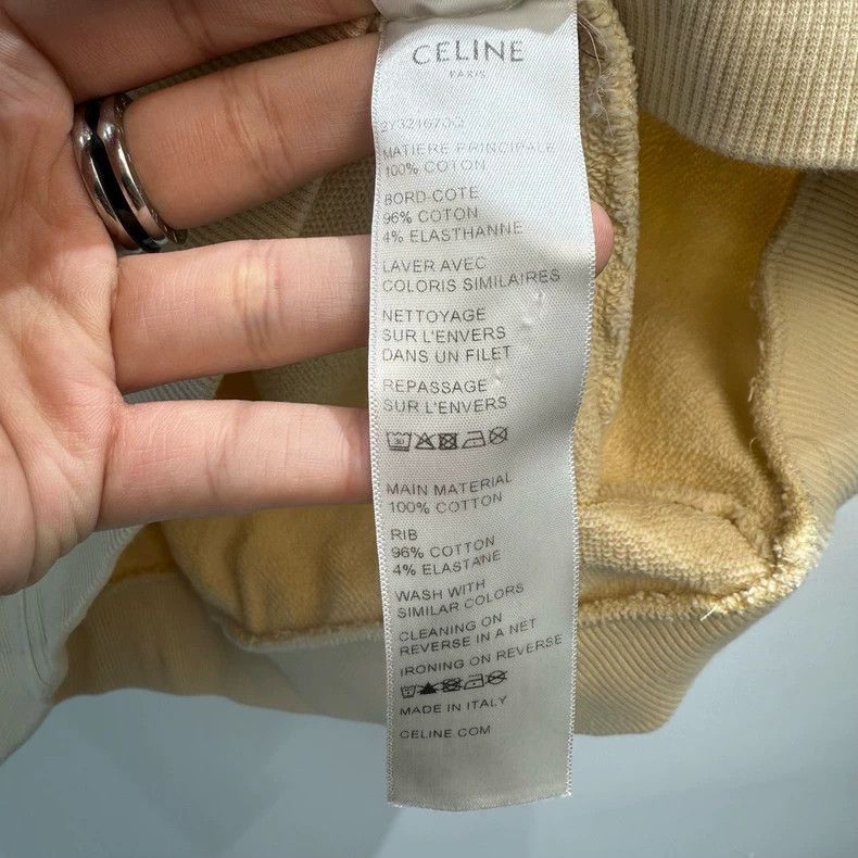 Celine Celine Logo Hooded Sweatshirt Champagne Color Size US XXL / EU 58 / 5 - 5 Thumbnail
