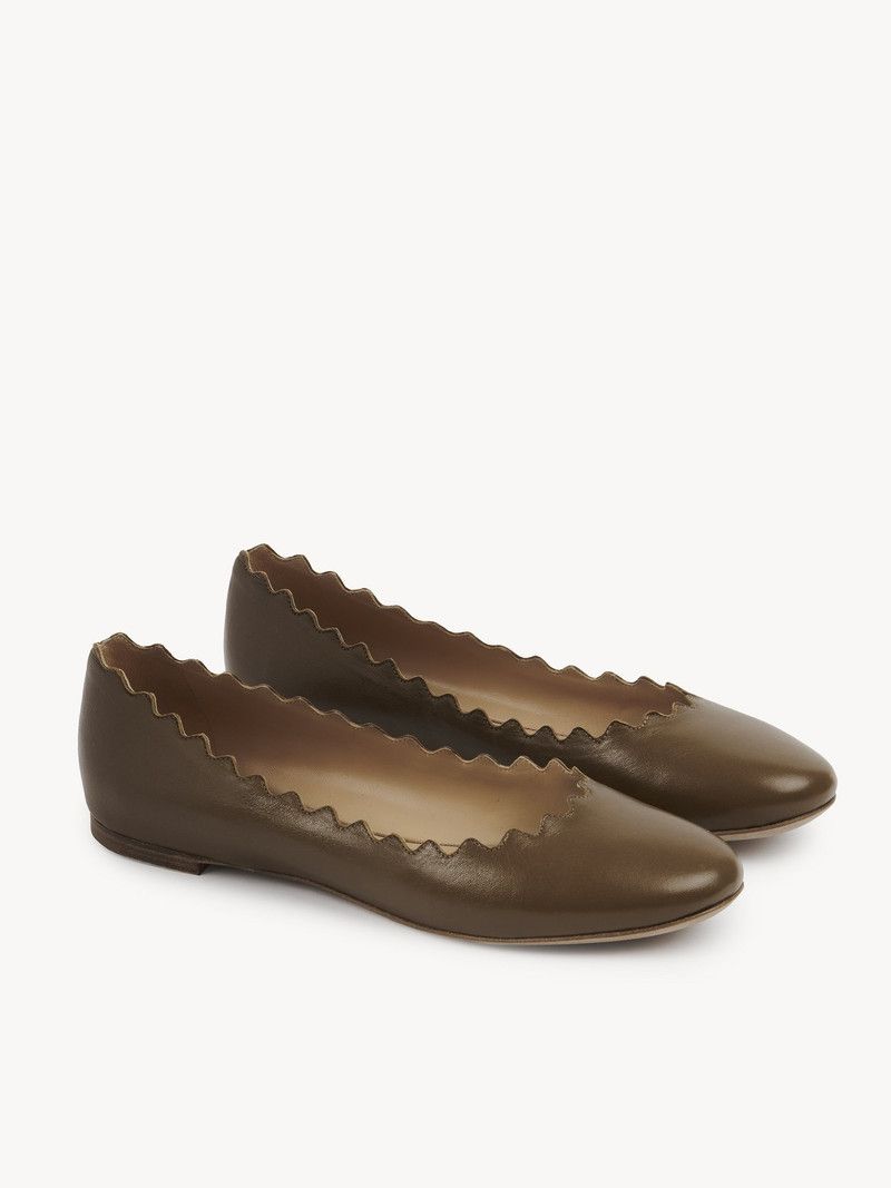 Chloe o1loc1c10226 Lauren Ballerinas in Olive Size US 8 / IT 38 - 2 Thumbnail
