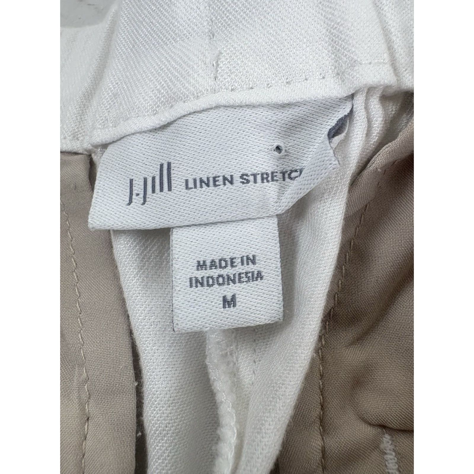J. Jill J Jill Linen Stretch White Pull On Cropped Pants Womens Size M Size 32" / US 10 / IT 46 - 7 Thumbnail