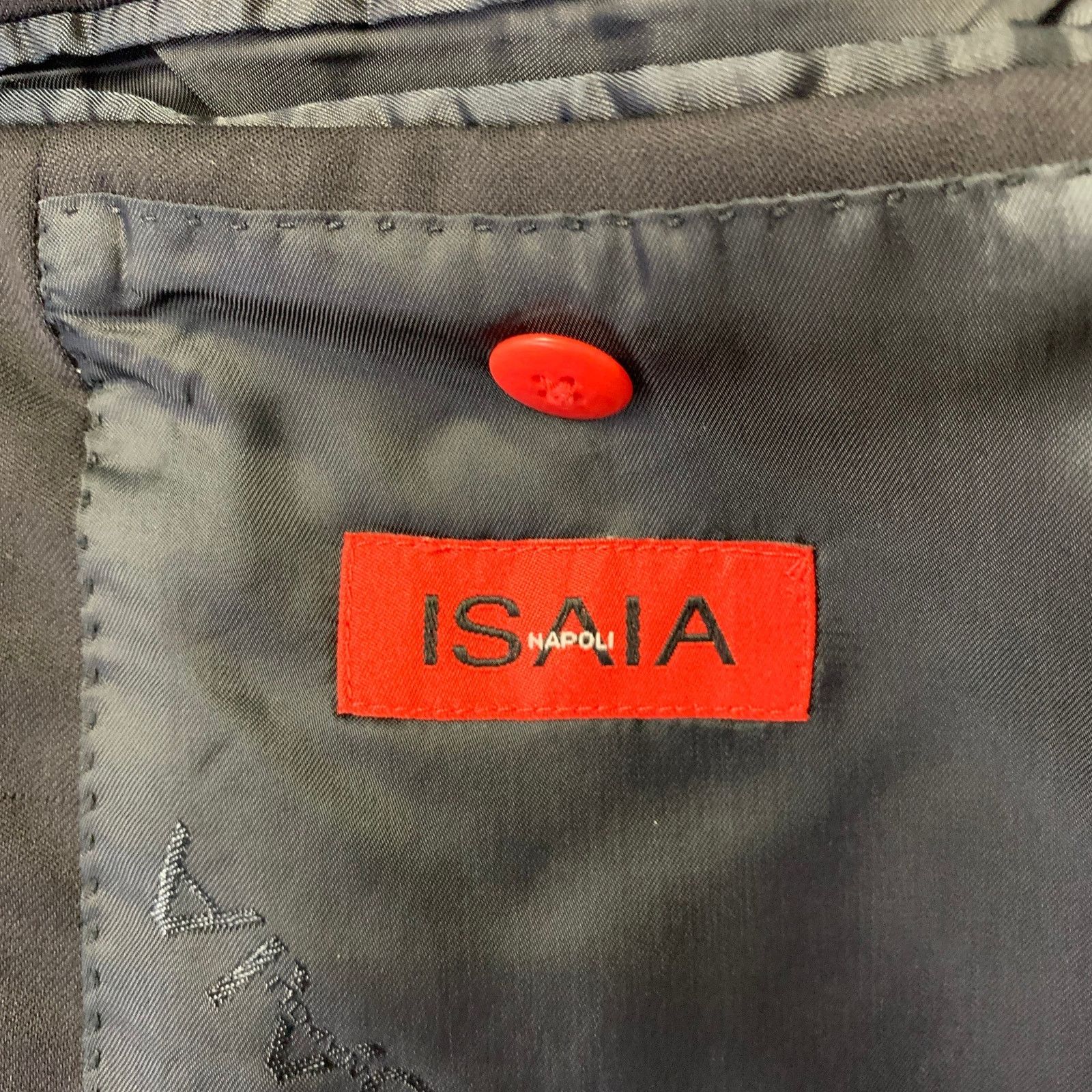 Isaia ISAIA Chest Size 42 Black Wool Notch Lapel Suit Size 42R - 6 Thumbnail