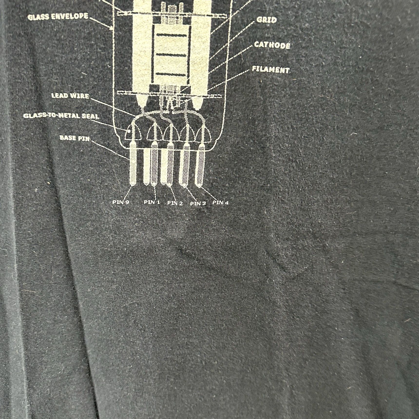 Fruit Of The Loom Vintage 12AX7 Tube Socket Diagram Shirt Mens M Black Rock Graphic Print Size US M / EU 48-50 / 2 - 4 Thumbnail