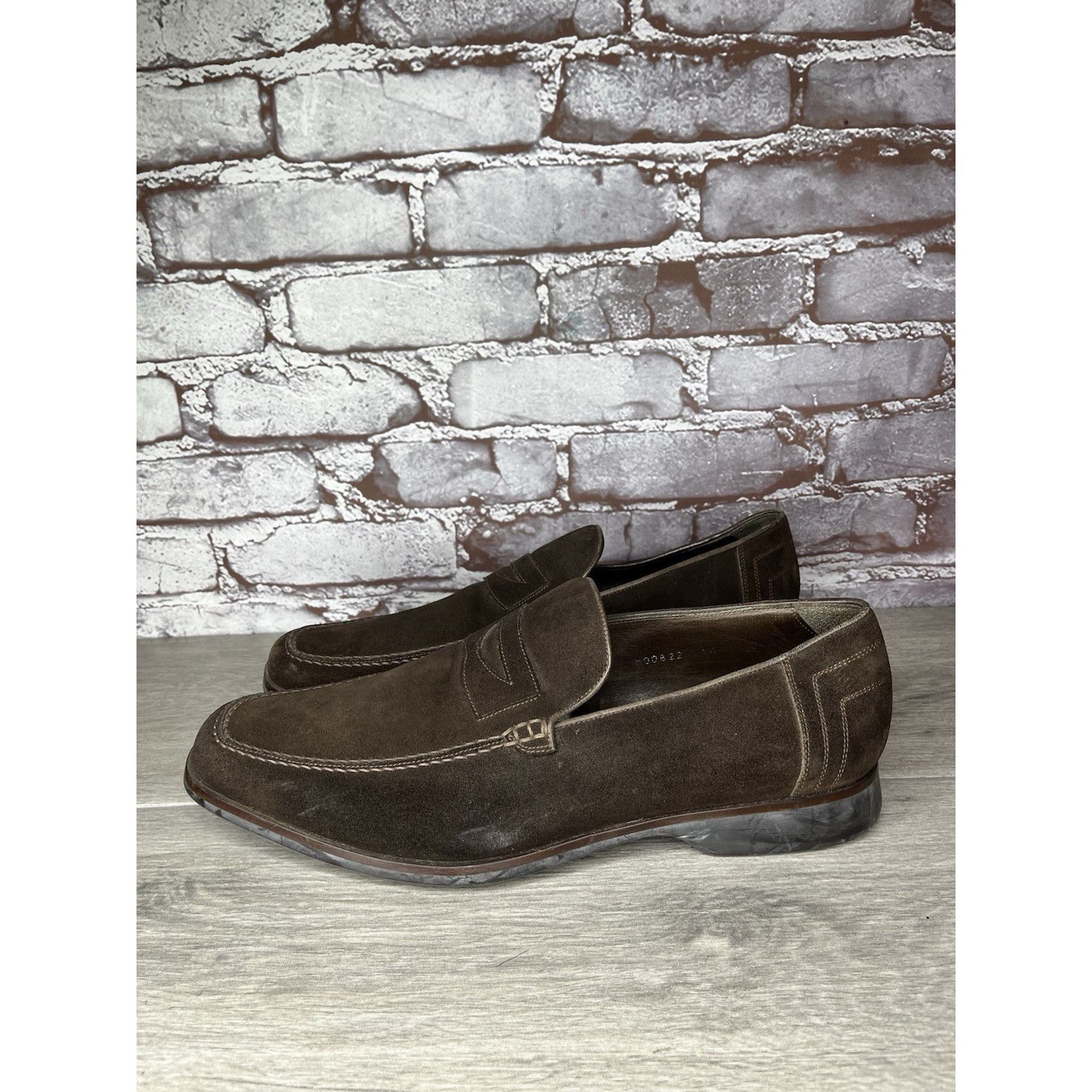 Bruno Magli Bruno Magli Brown Suede Leather Loafers Slip On Dress Shoes Size US 11.5 / EU 44-45 - 17 Thumbnail