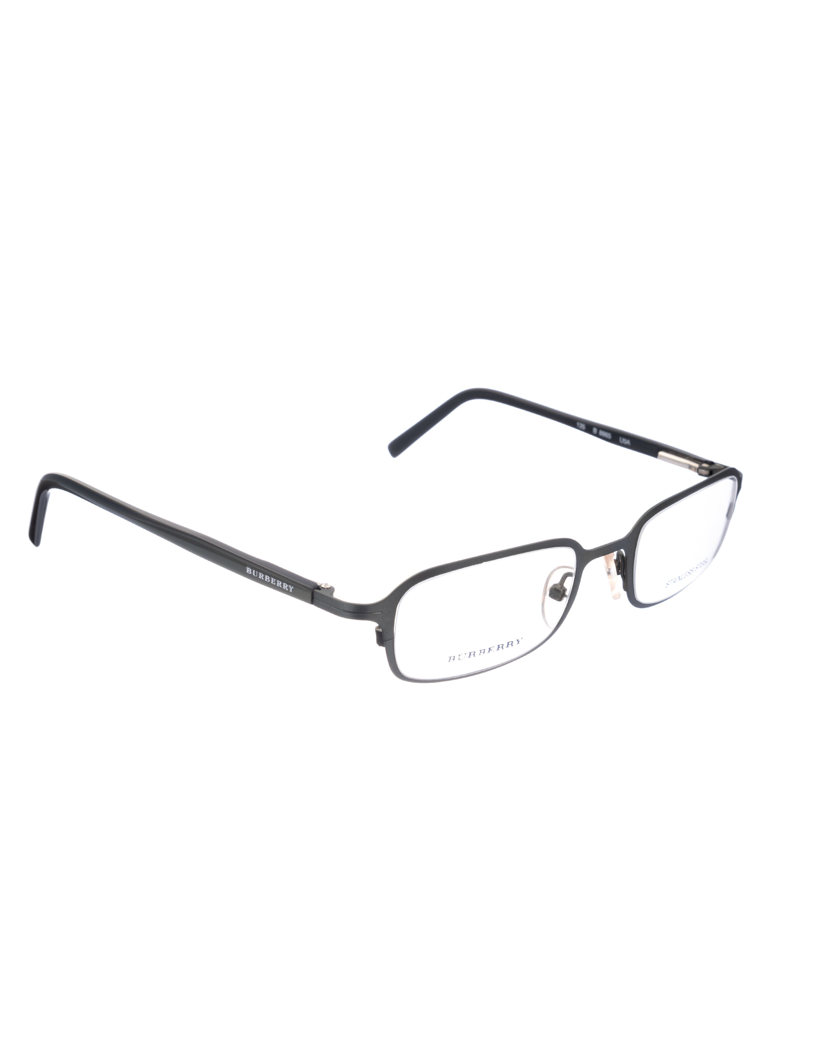 Burberry 90s Matte Black Grey Rectangle Glasses