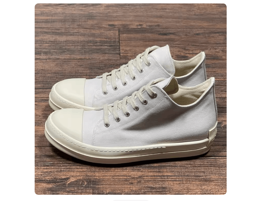 Rick Owens Drkshdw Rick Owens Men's Off-White Canvas Low Top Sneakers Size US 6 / EU 39 - 3 Thumbnail