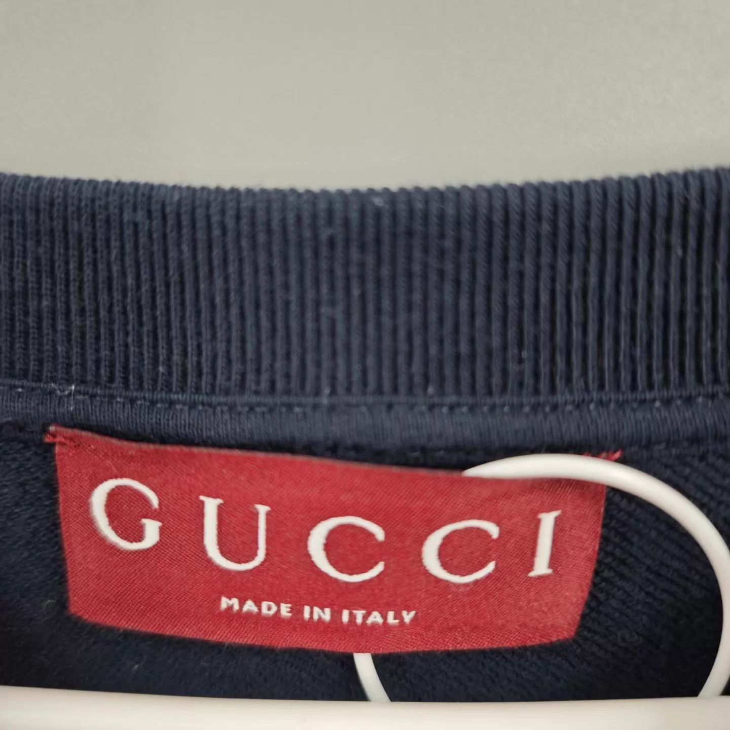 Gucci GUCCI Lido Printed Knit Crewneck Sweatshirt Men's Navy Blue Size US M / EU 48-50 / 2 - 3 Thumbnail