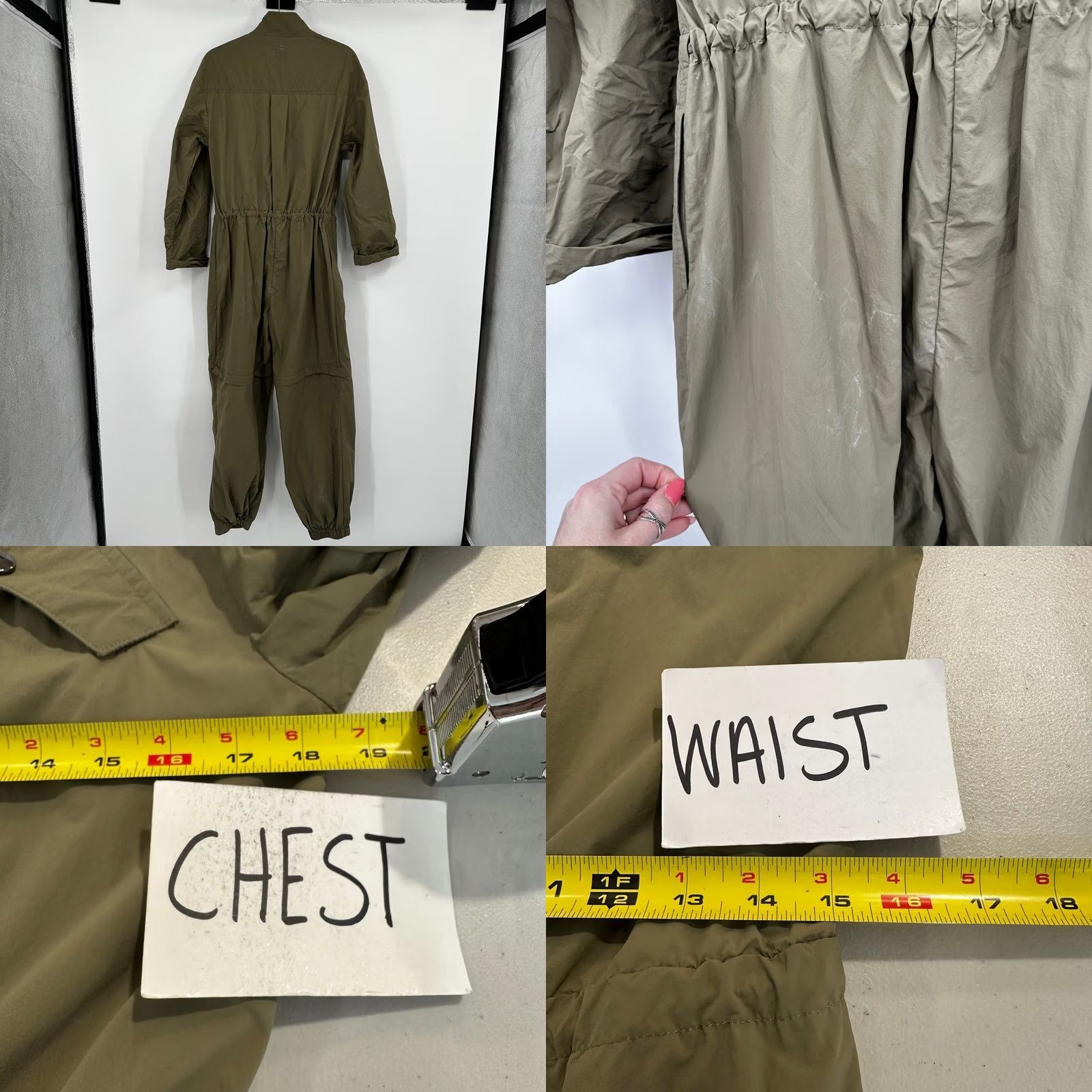 Sweaty Betty Sweaty Betty Olive Green Interstellar Boiler Jumpsuit Mock Neck Size M Tall Size 32" / US 10 / IT 46 - 8 Thumbnail